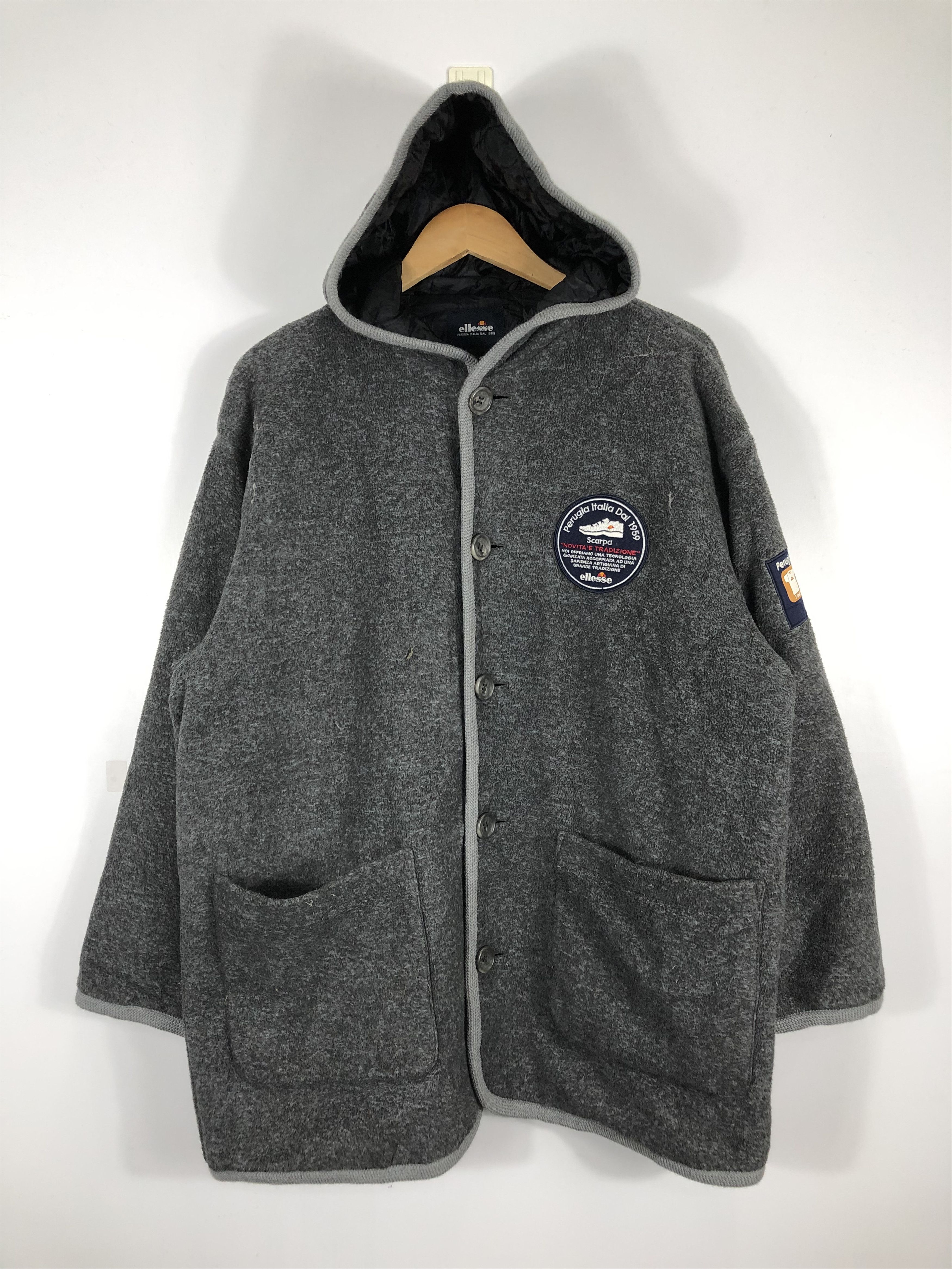 Ellesse Vintage Ellesse Hoodie Button Jacket J0625 Size US L / EU 52-54 / 3 - 1 Thumbnail