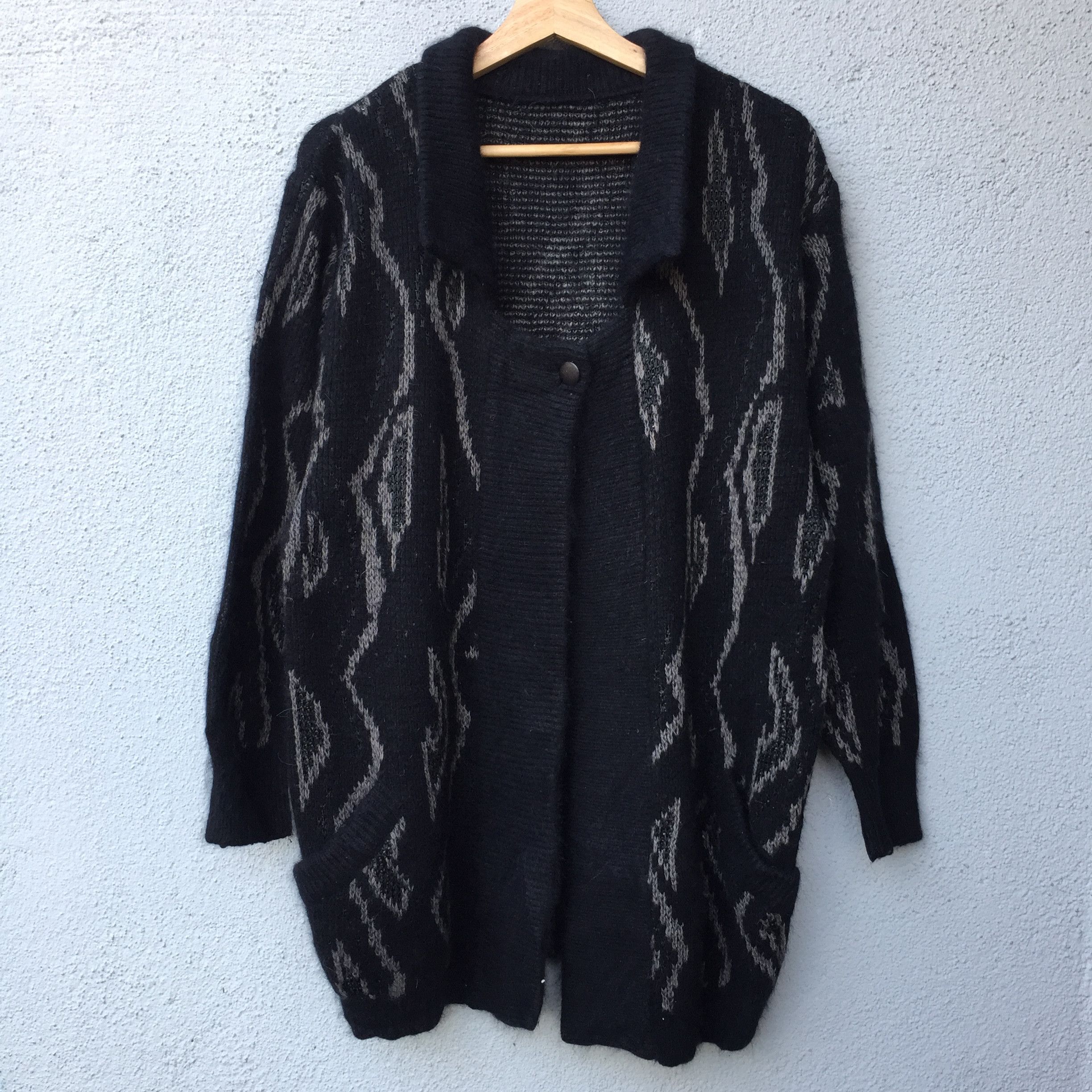 Aran Isles Knitwear Vintage Shag Shaggy Knit Cardigan Fullprint Navajo Knitwear Size US L / EU 52-54 / 3 - 1 Thumbnail