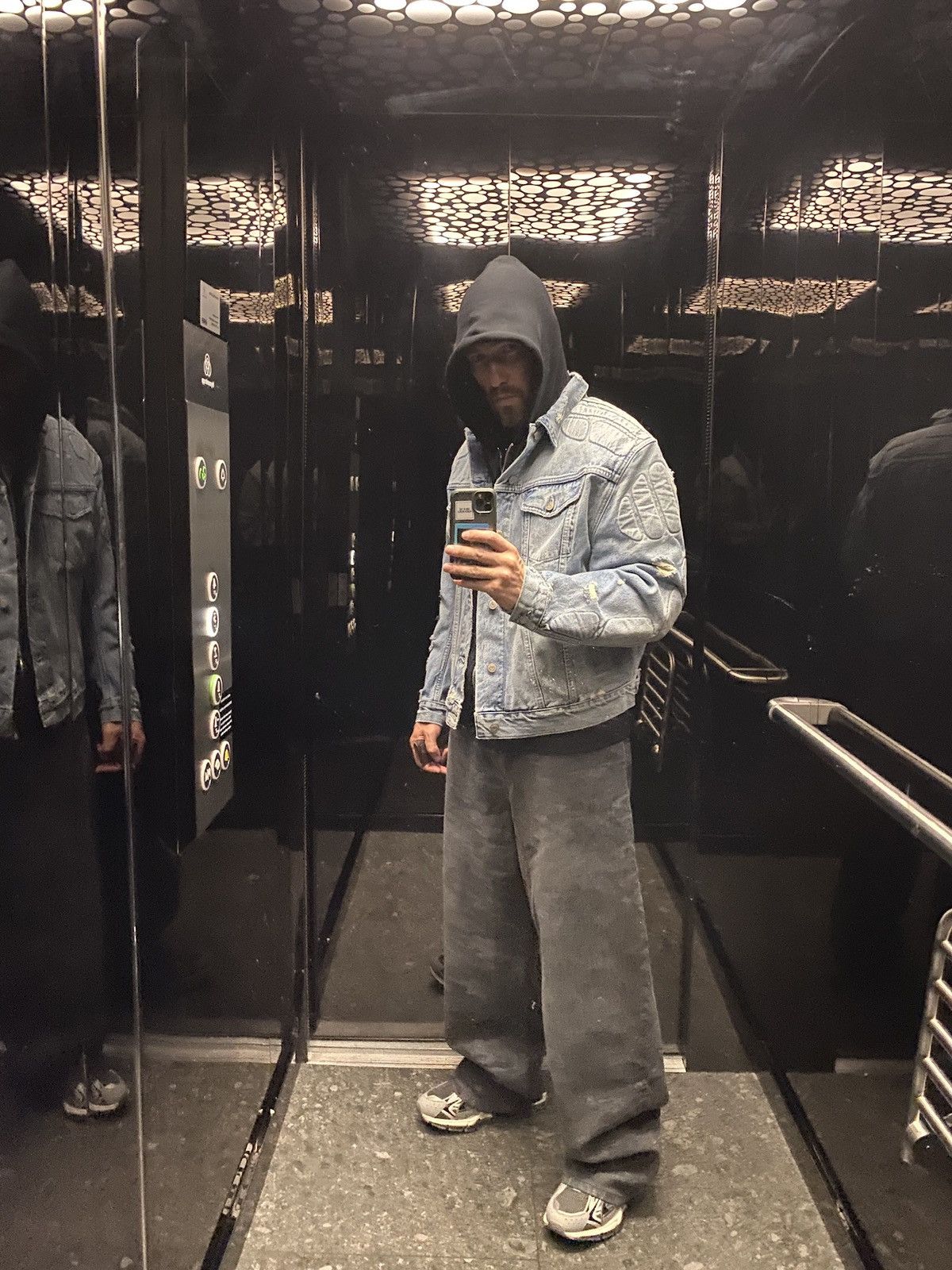 ジャケット・アウター Yeezy gap denim jacket yzy XS grey USA Yeezy GAP Balenciaga mensz L Padded Denim Jacket “Grey Wash