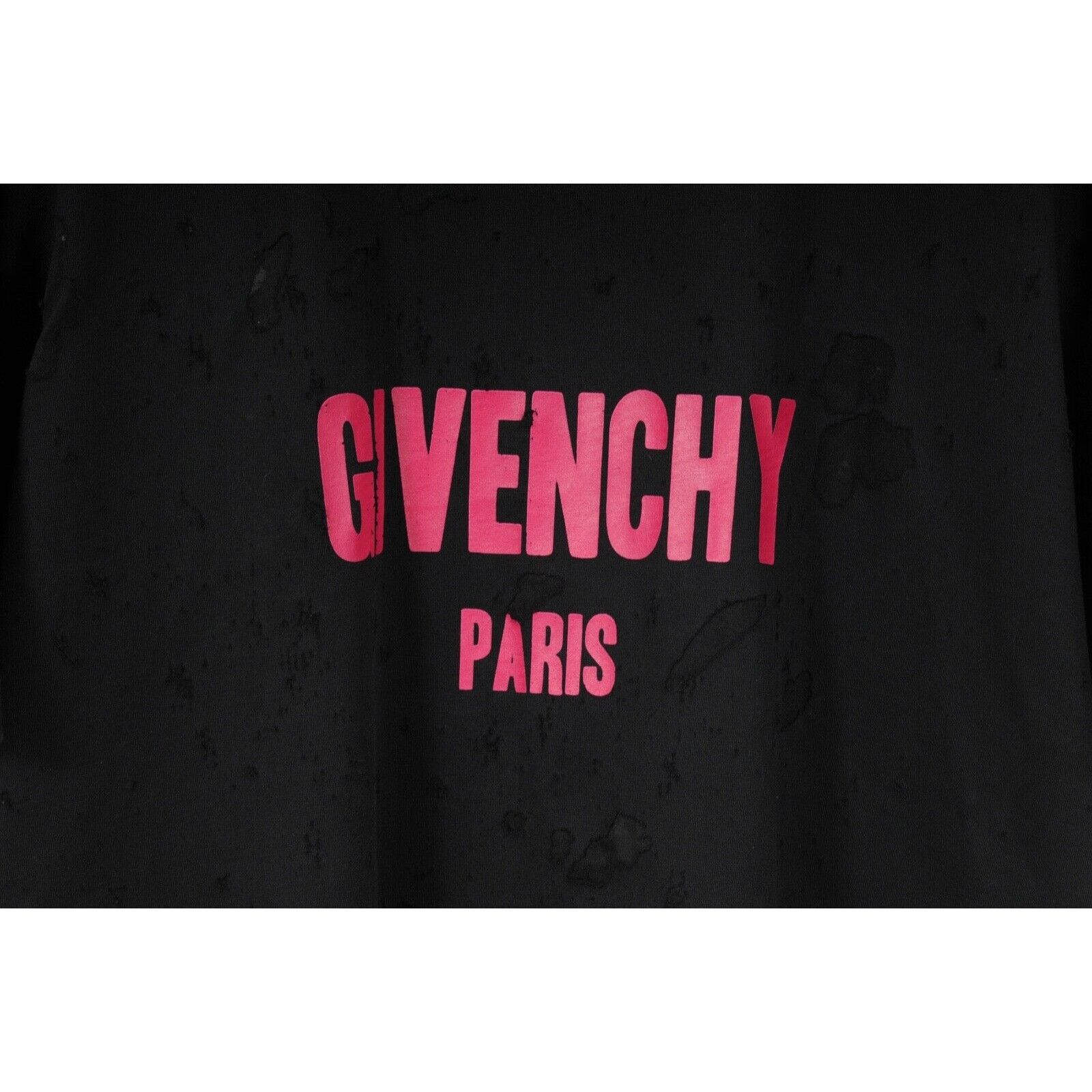 Givenchy Logo Black Pink Distressed Barneys NY T Shirt - 01242 Size US L / EU 52-54 / 3 - 3 Thumbnail