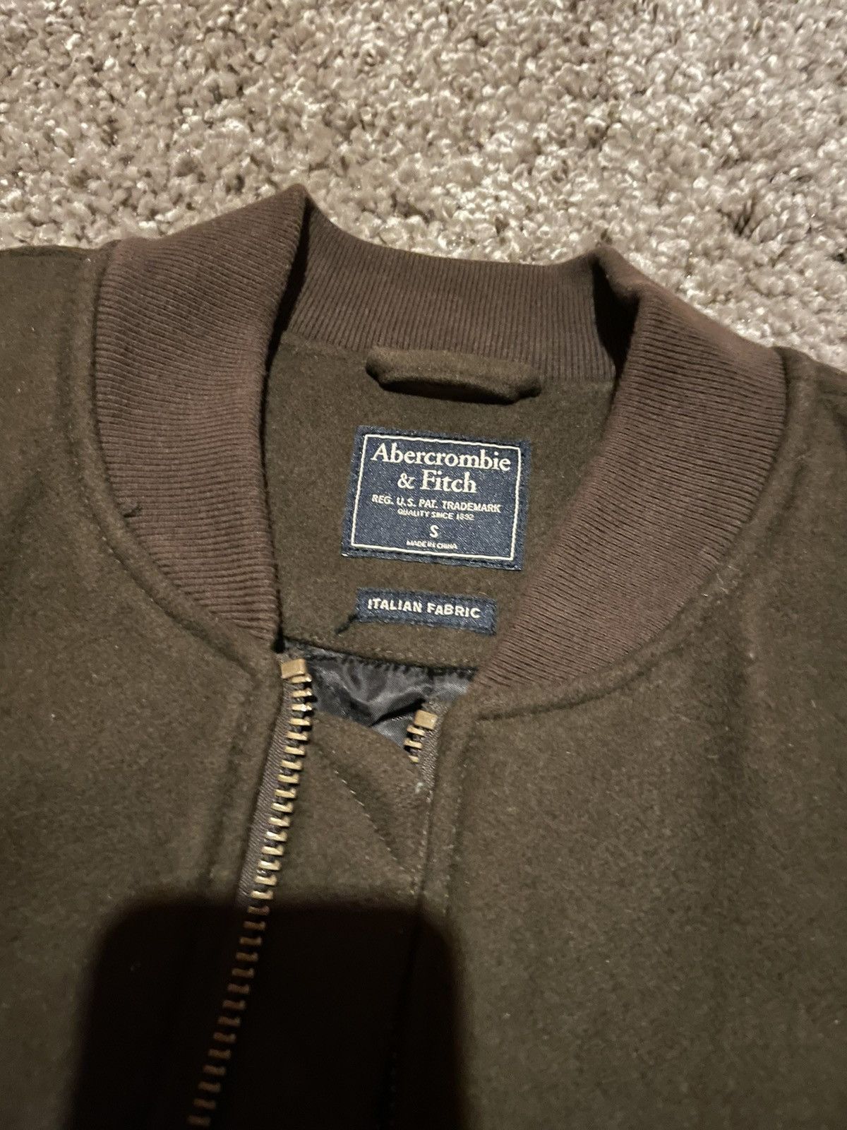 Dark Olive Italian Wool Bomber