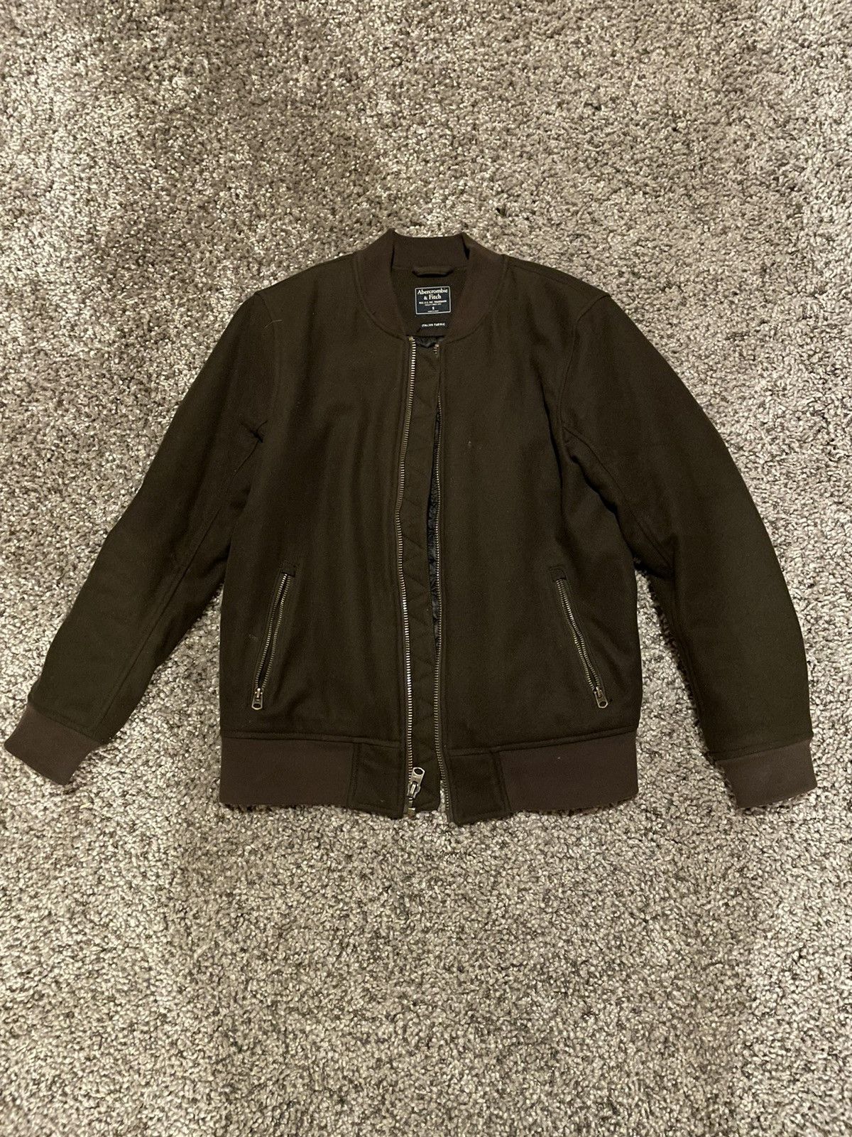Dark Olive Italian Wool Bomber