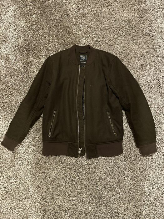 Abercrombie & Fitch Dark Olive Italian Wool Bomber | Grailed