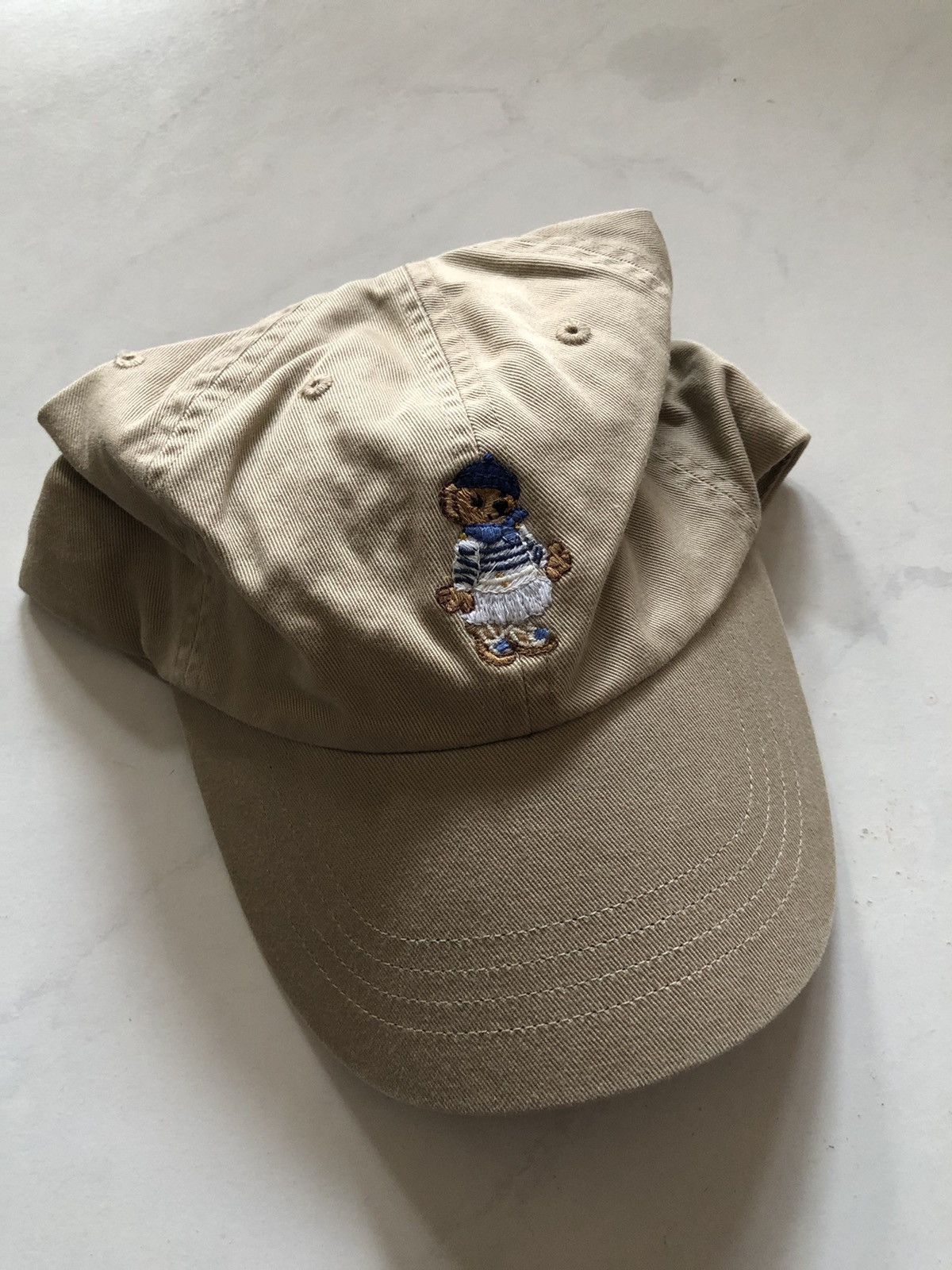 Polo Ralph Lauren Polo bear ball cap tan beige blue Size ONE SIZE - 1 Thumbnail