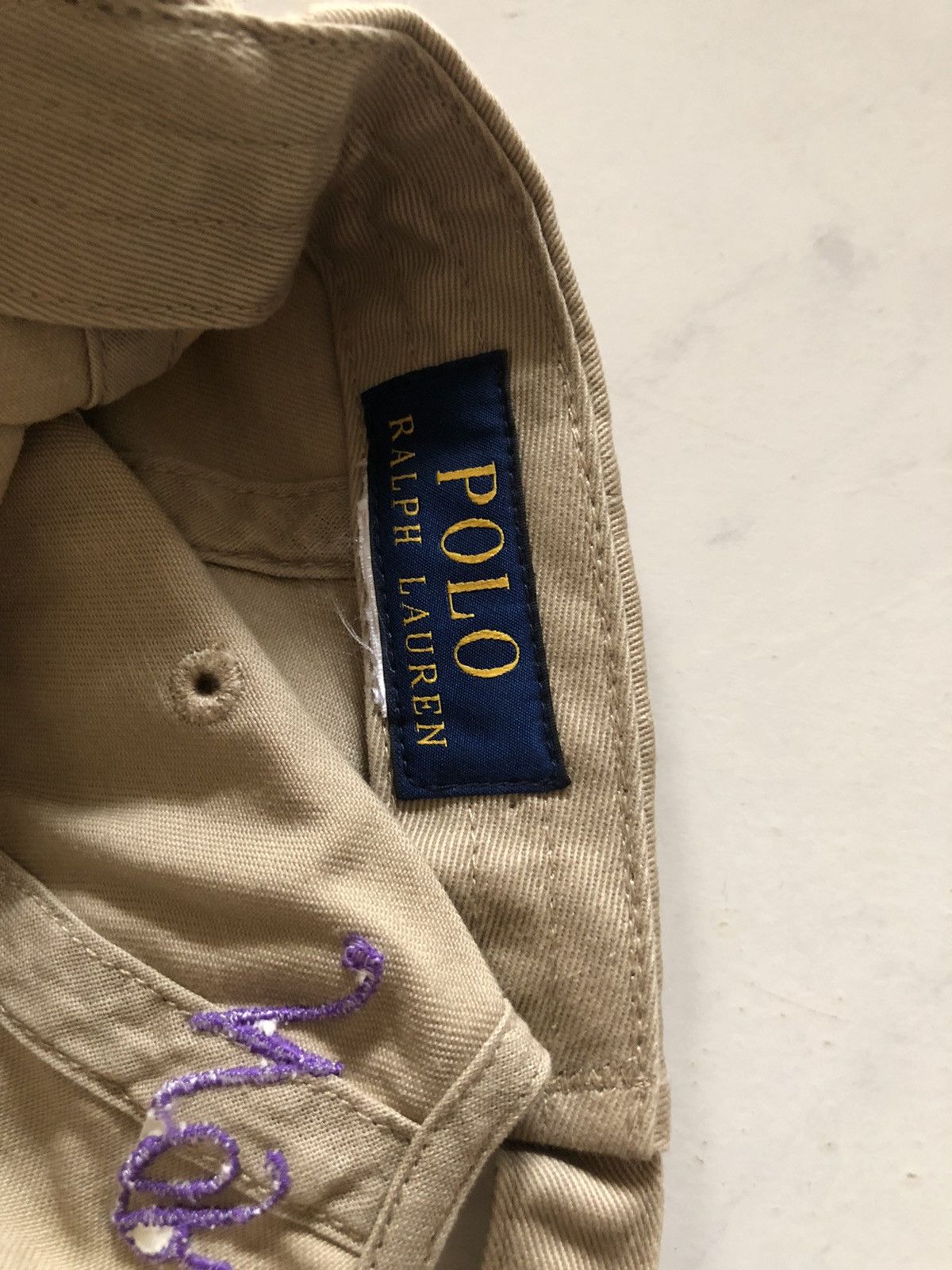 Polo Ralph Lauren Polo bear ball cap tan beige blue Size ONE SIZE - 3 Thumbnail