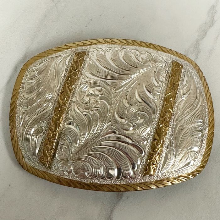 Vintage Vintage Silversmith Silver Plate Western Belt Buckle 