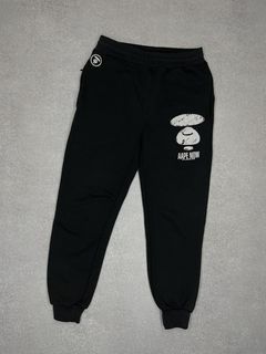 Shop AAPE Woven Jogger Pant APT6944-BKX black