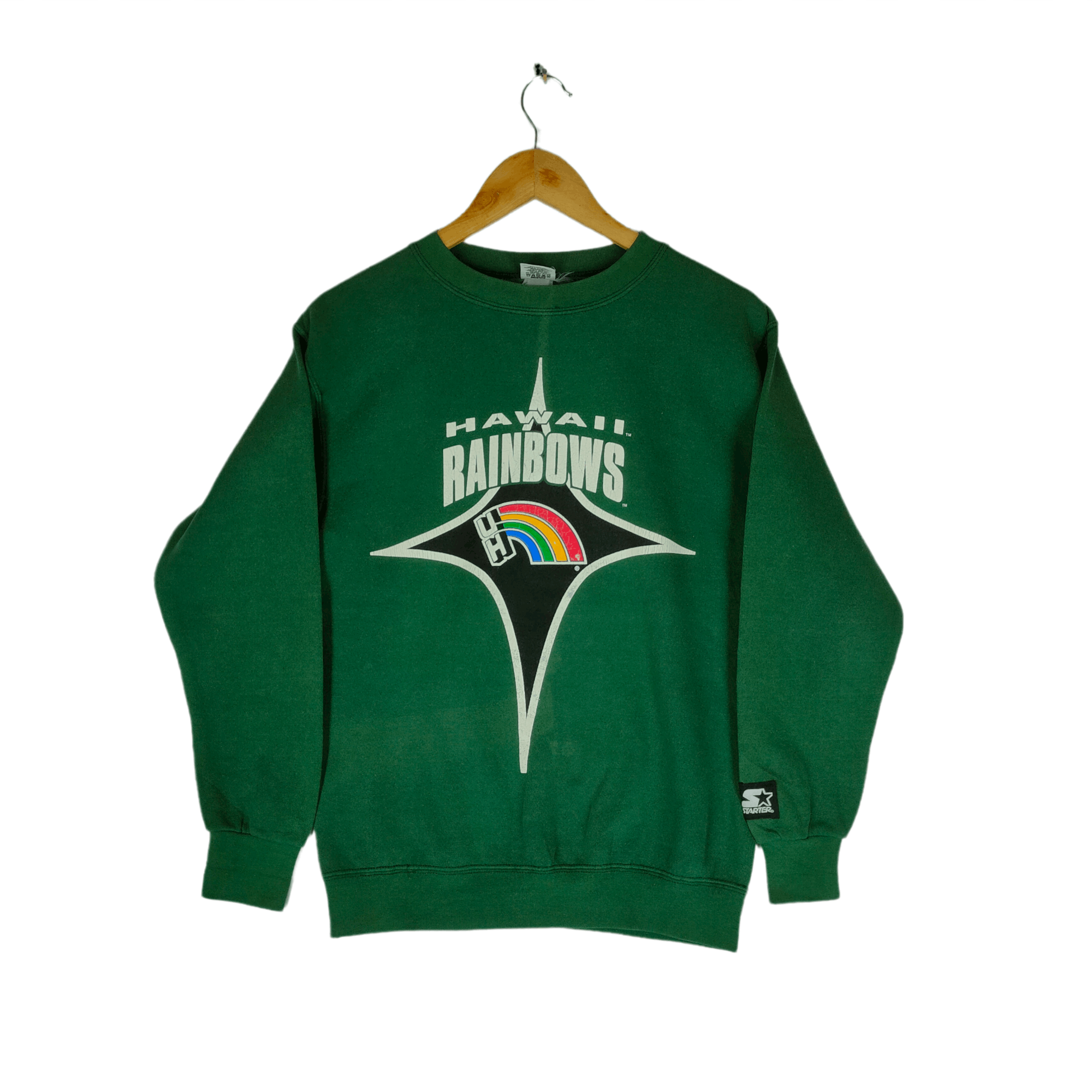 Starter Vintage 90s STARTER HAWAII RAINBOWS Spellout Sweatshirt Size US S / EU 44-46 / 1 - 1 Thumbnail