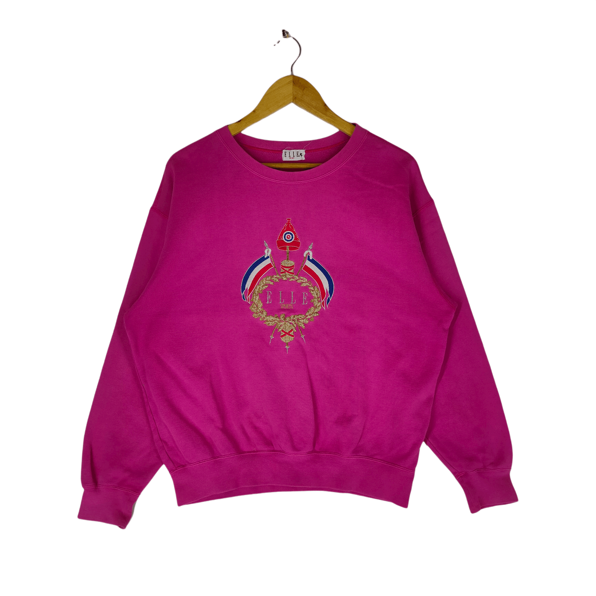 image of Vintage Elle Sport Embroidery Multicolor Sweatshirt in Pink, Men's (Size Large)