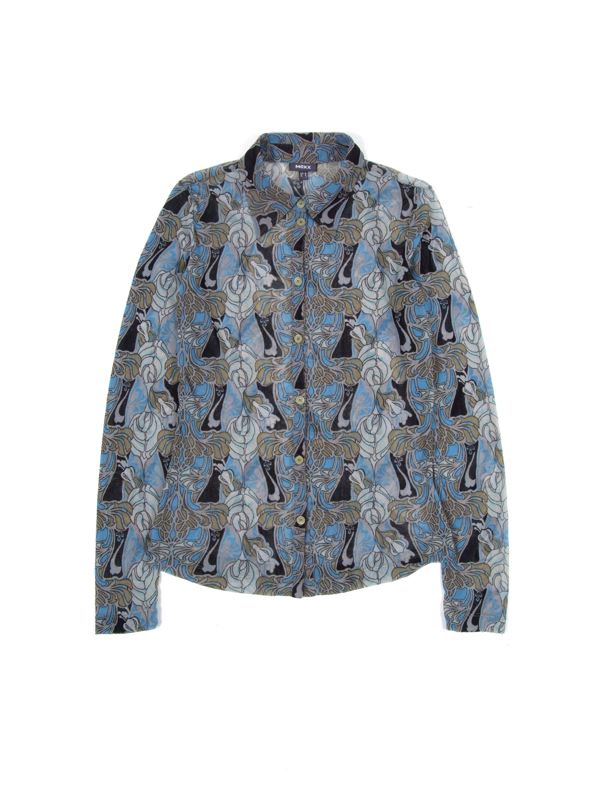 Beauty Beast × Mexx × Vintage Vintage Mesh Abstract Pattern Shirt (M) Size M / US 6-8 / IT 42-44 - 1 Thumbnail
