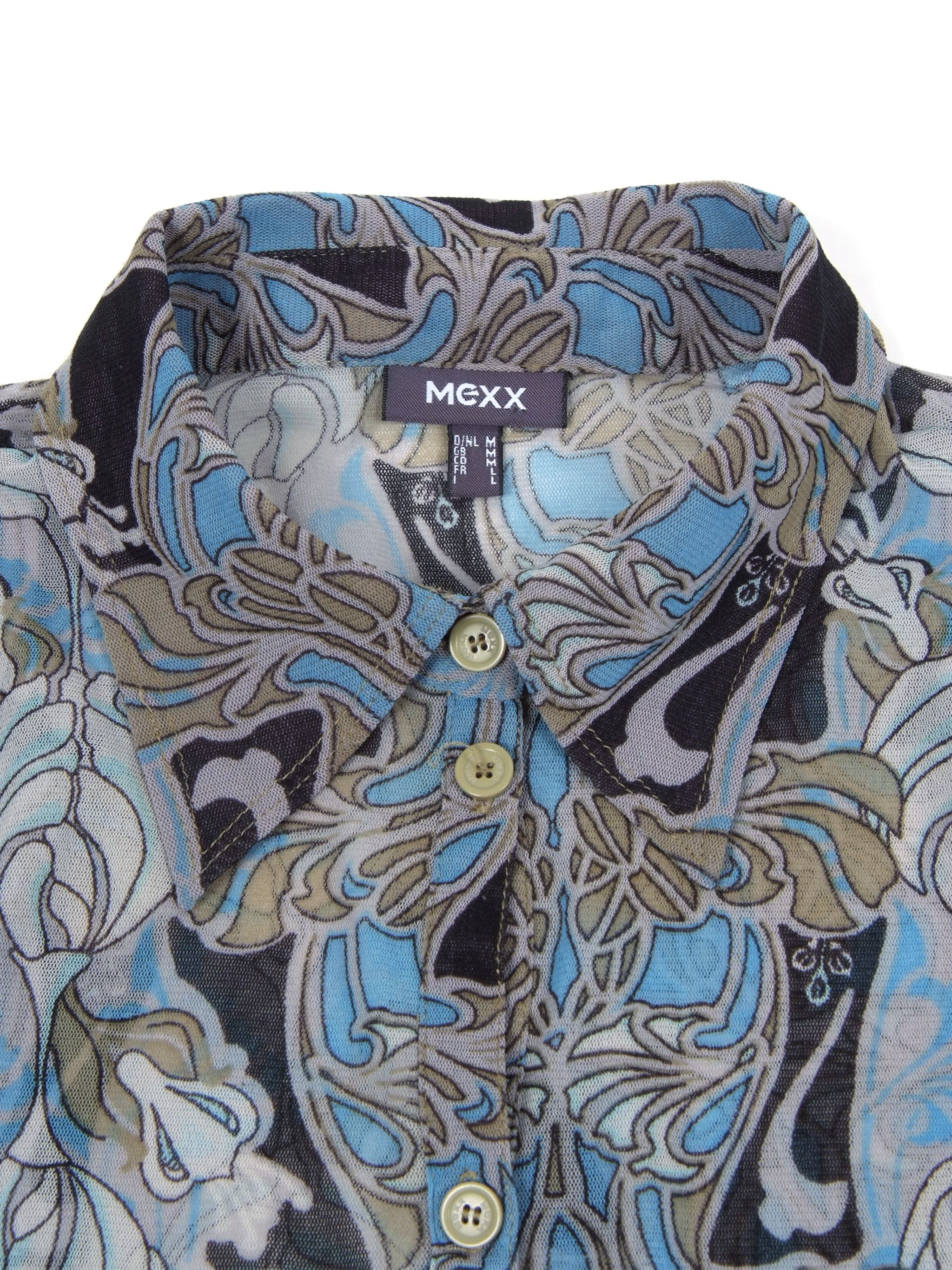 Beauty Beast × Mexx × Vintage Vintage Mesh Abstract Pattern Shirt (M) Size M / US 6-8 / IT 42-44 - 3 Thumbnail