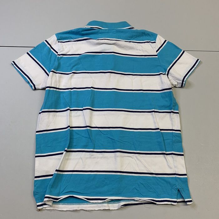 Vintage Adult Hollister Polo Shirt Blue Striped XL Surfer Cut Fashion ...