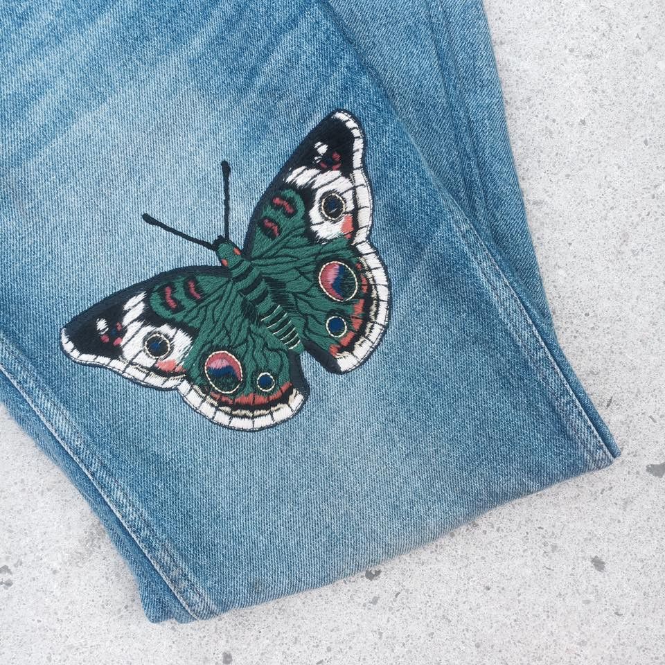 Gucci butterfly jeans online