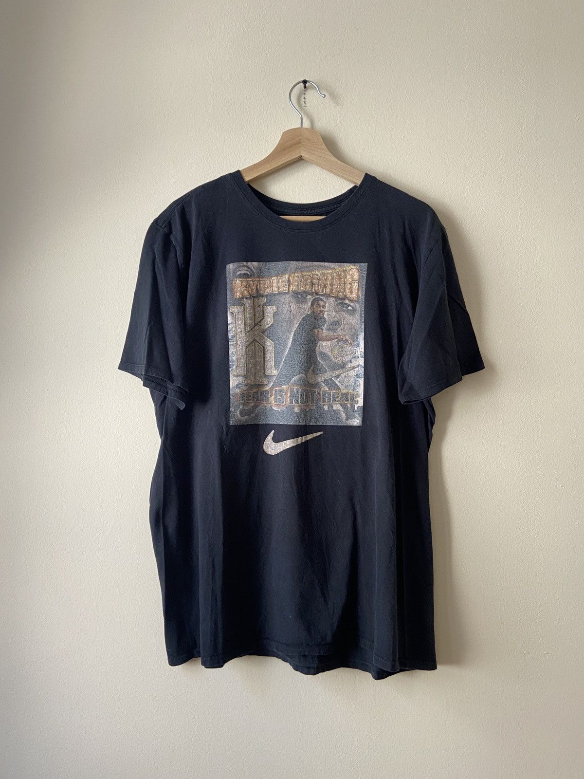 Vintage y2k Nike Kyrie Irving rap tee style black tee shirt