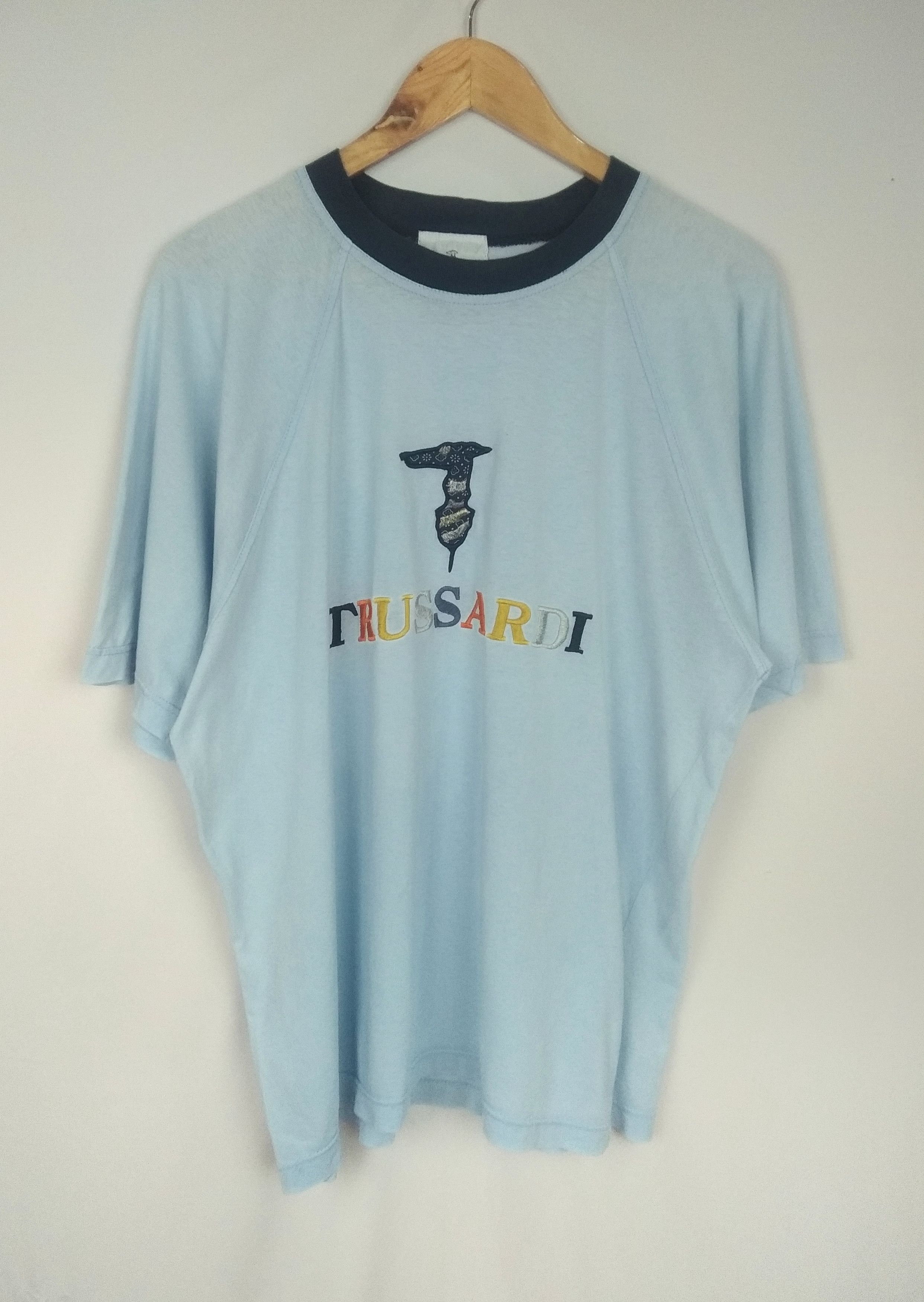 Designer × Trussardi × Vintage Vintage Trusardi big logo multicolour tshirt made in italy Size US L / EU 52-54 / 3 - 1 Thumbnail