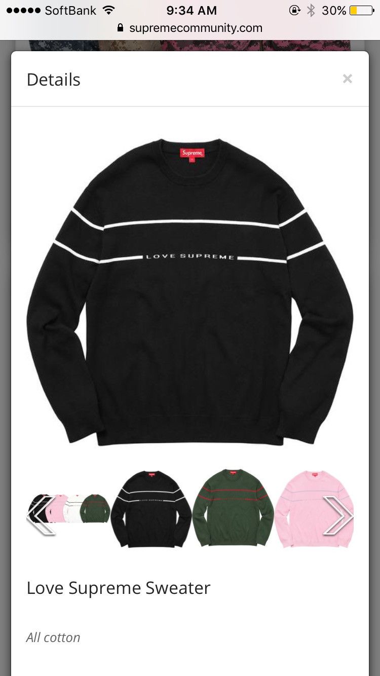 Love supreme sweater sale