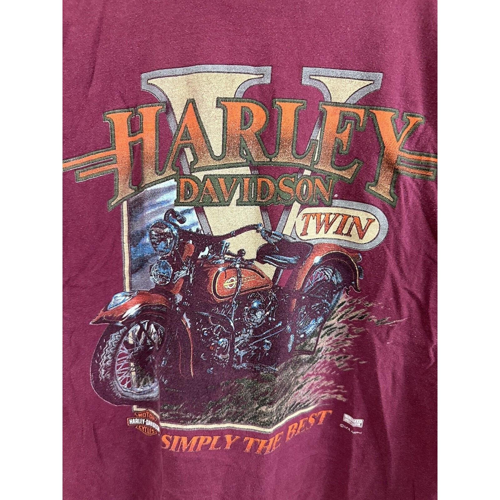 Vintage VTG Harley-Davidson Twin Simply The Best Shield T-Shirt M Size US M / EU 48-50 / 2 - 4 Thumbnail