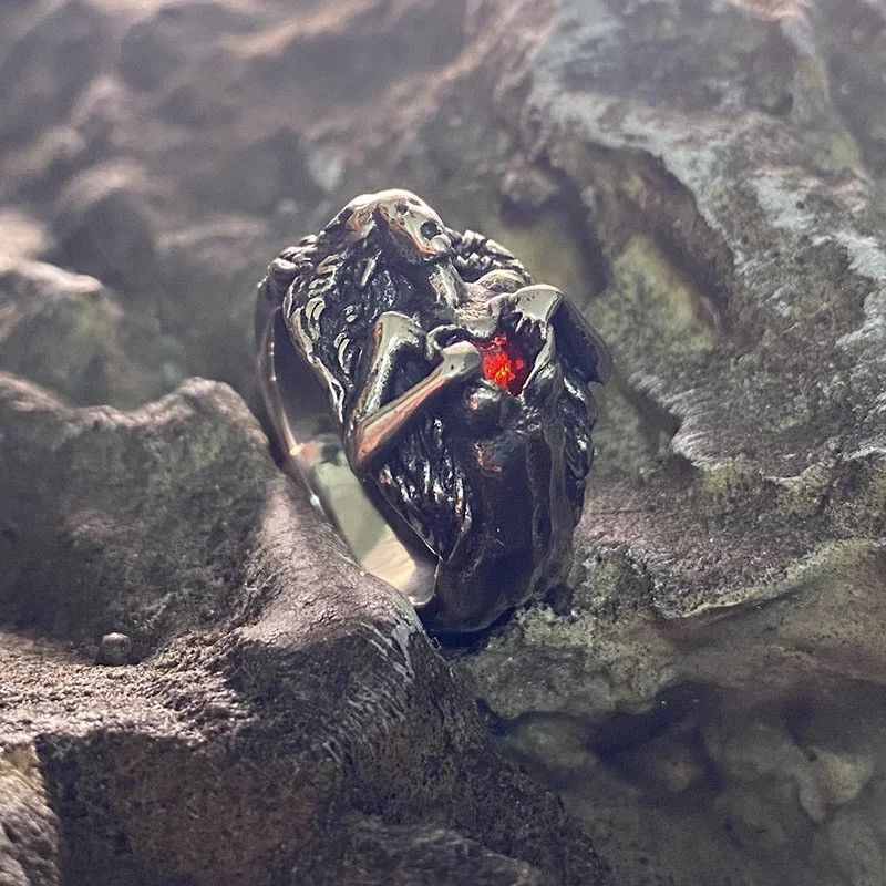 Vintage Demon Girl Ring Heart Devil Goth Punk Rock Jewelry Chrome | Grailed