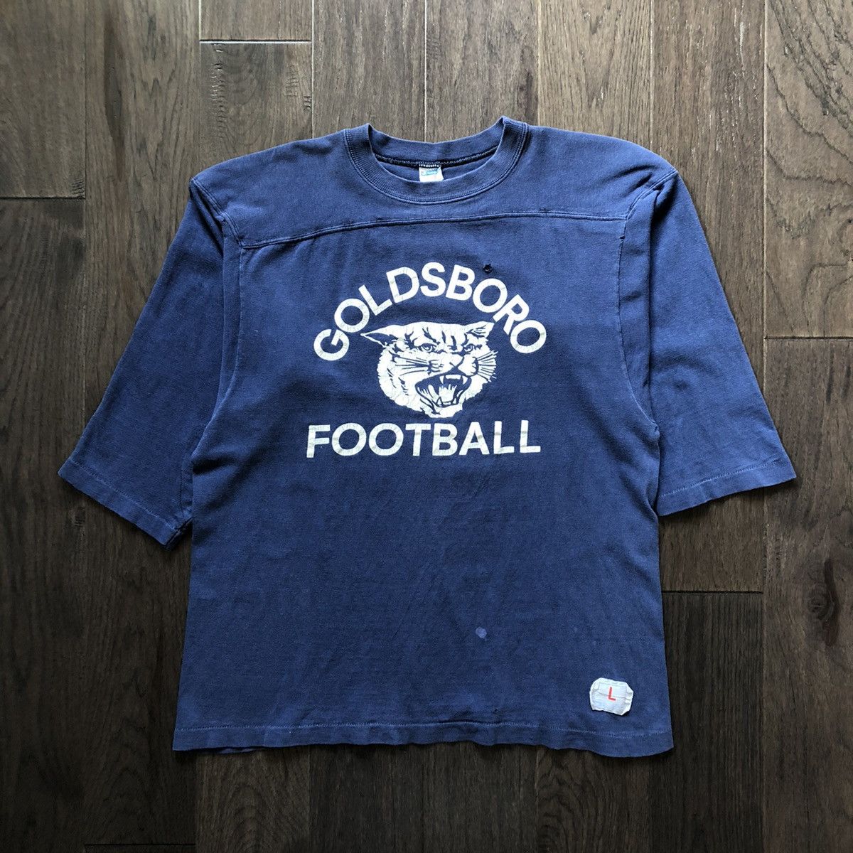 Vintage Vintage 70s Champion Blue Bar Goldsboro Boxy Football Shirt ...