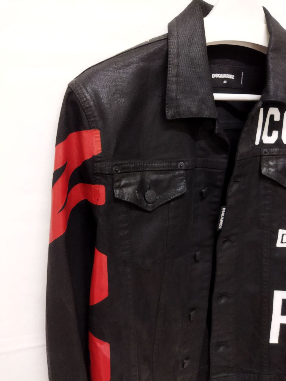 Dsquared2 DSQUARED2 Icon Print Waxed Cotton Denim Jacket Size US M / EU 48-50 / 2 - 12 Thumbnail