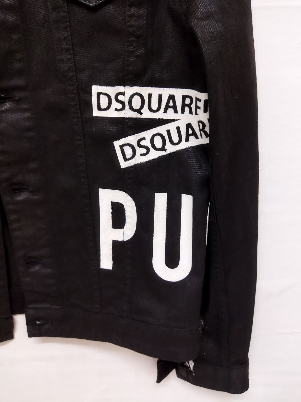 Dsquared2 DSQUARED2 Icon Print Waxed Cotton Denim Jacket Size US M / EU 48-50 / 2 - 10 Thumbnail