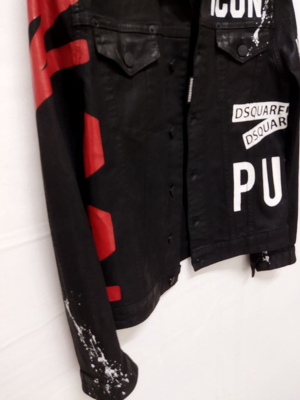 Dsquared2 DSQUARED2 Icon Print Waxed Cotton Denim Jacket Size US M / EU 48-50 / 2 - 9 Thumbnail