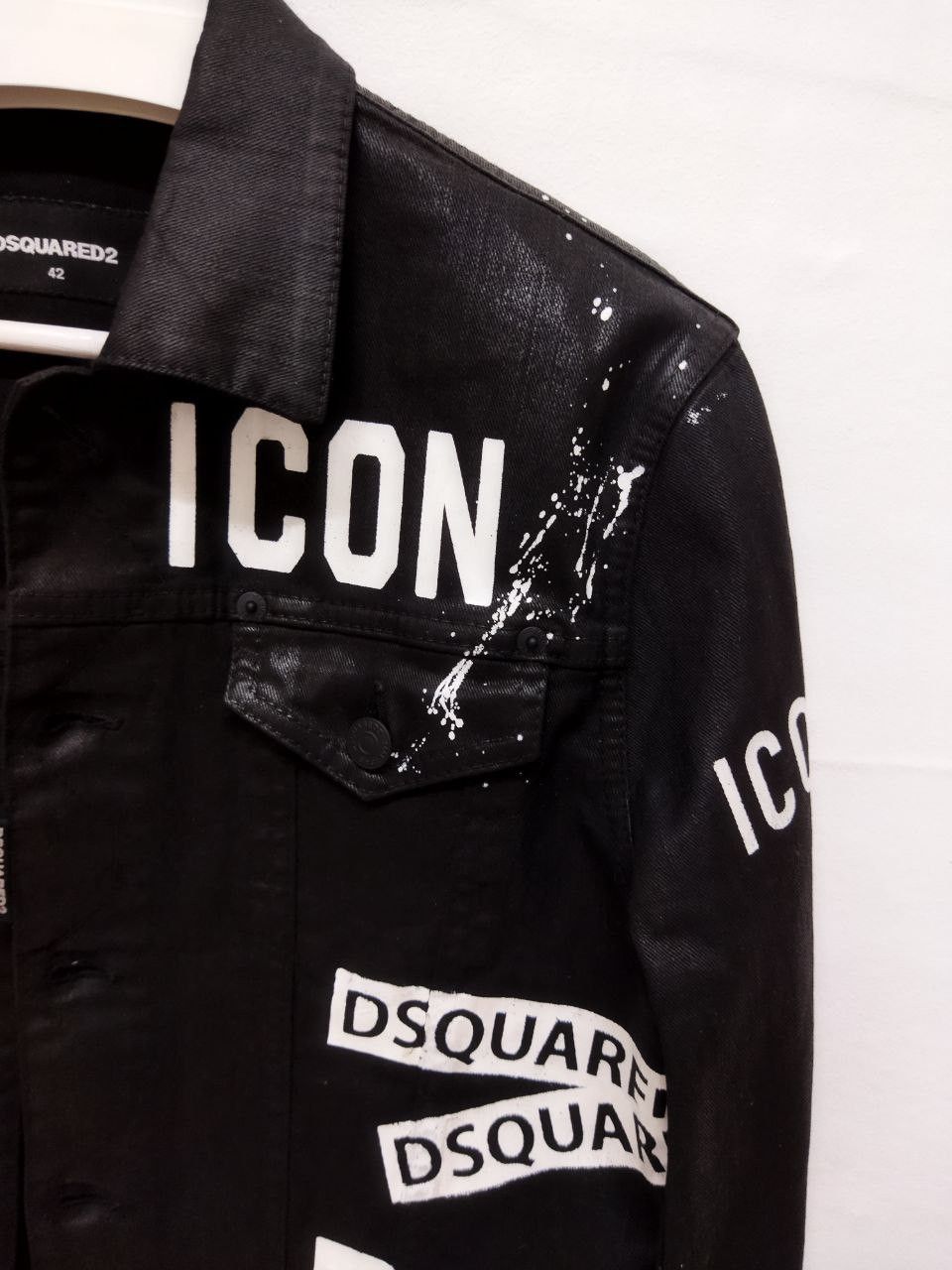 Dsquared2 DSQUARED2 Icon Print Waxed Cotton Denim Jacket Size US M / EU 48-50 / 2 - 13 Thumbnail