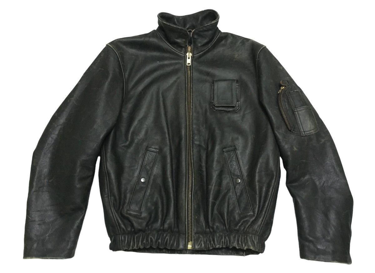 Genuine Leather Rare Vintage Morgan Leather Motocycles Bomber Jacket 1990s Size US M / EU 48-50 / 2 - 1 Thumbnail