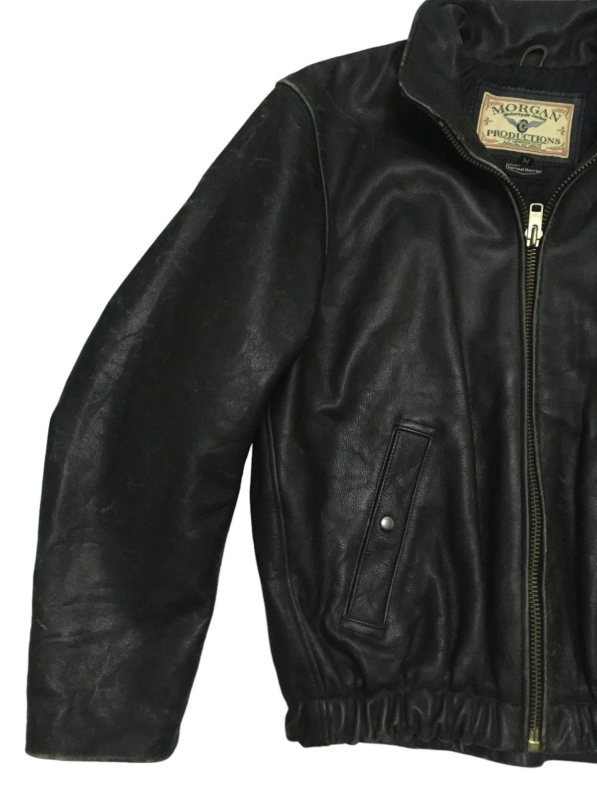 Genuine Leather Rare Vintage Morgan Leather Motocycles Bomber Jacket 1990s Size US M / EU 48-50 / 2 - 3 Thumbnail
