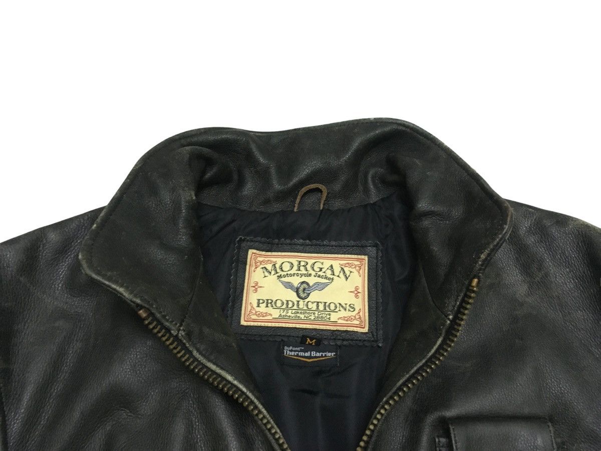 Genuine Leather Rare Vintage Morgan Leather Motocycles Bomber Jacket 1990s Size US M / EU 48-50 / 2 - 8 Thumbnail