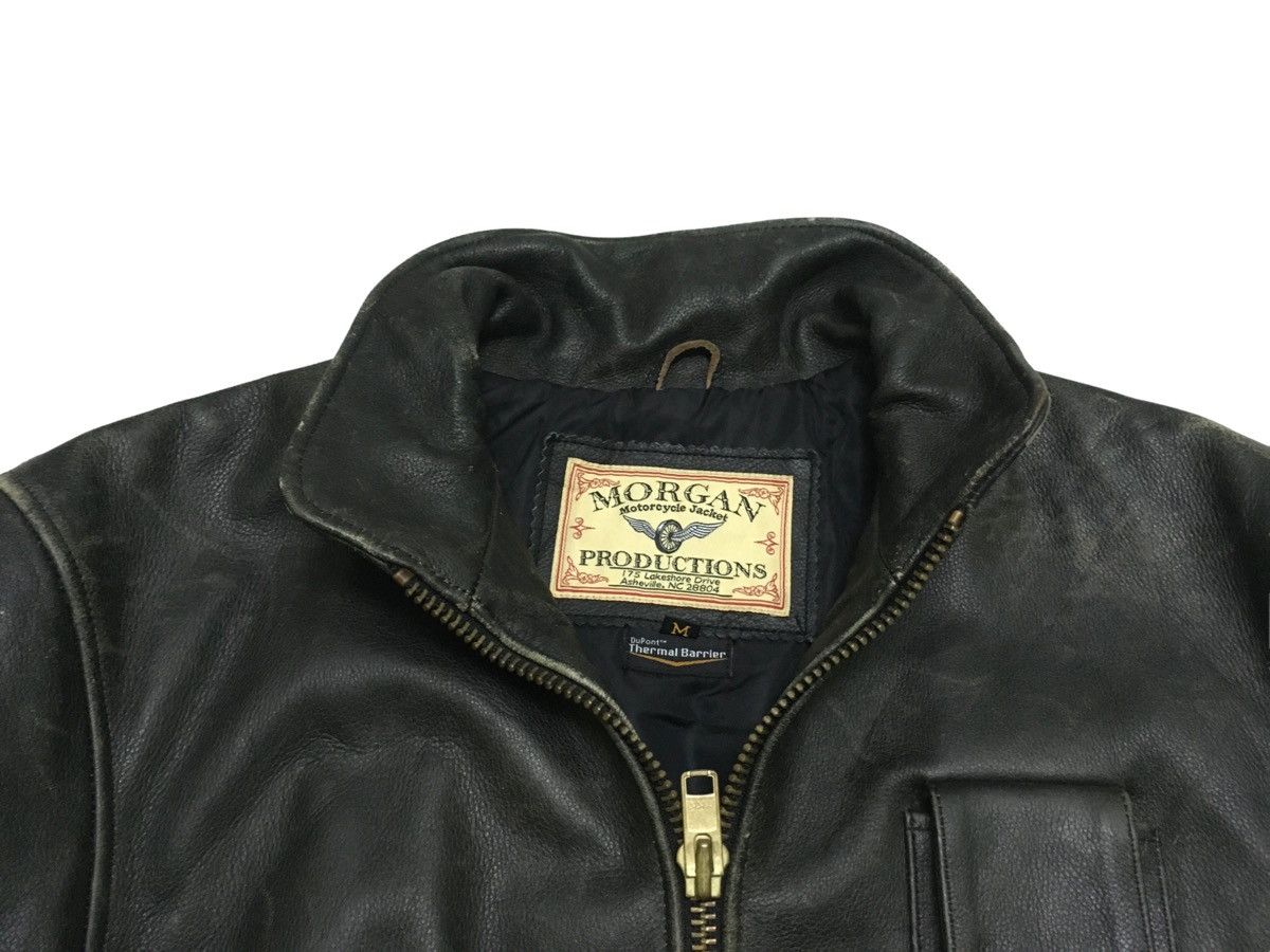 Genuine Leather Rare Vintage Morgan Leather Motocycles Bomber Jacket 1990s Size US M / EU 48-50 / 2 - 7 Thumbnail