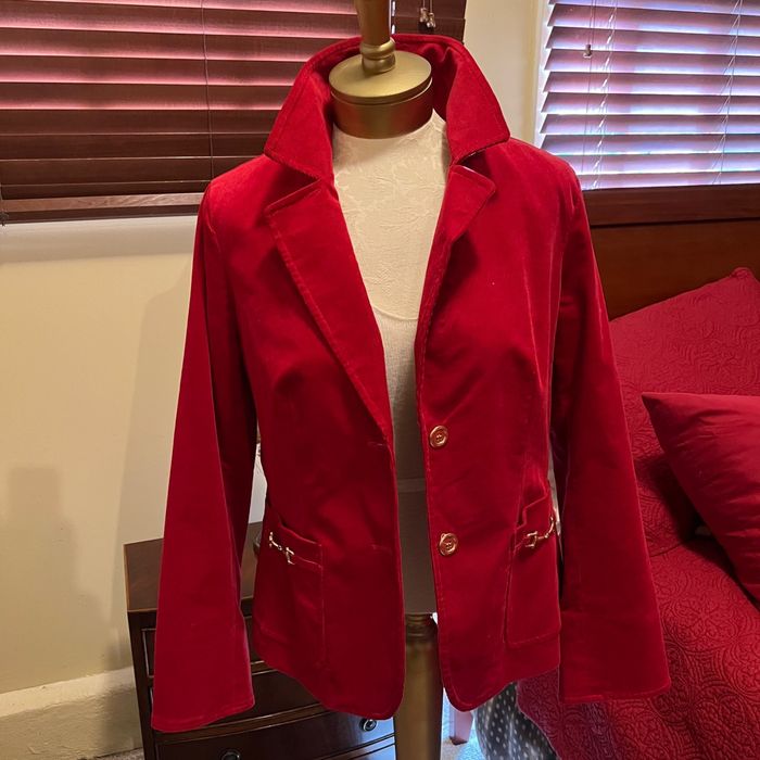 Vintage Talbots Red Corduroy Jacket with Talbots Scarf | Grailed