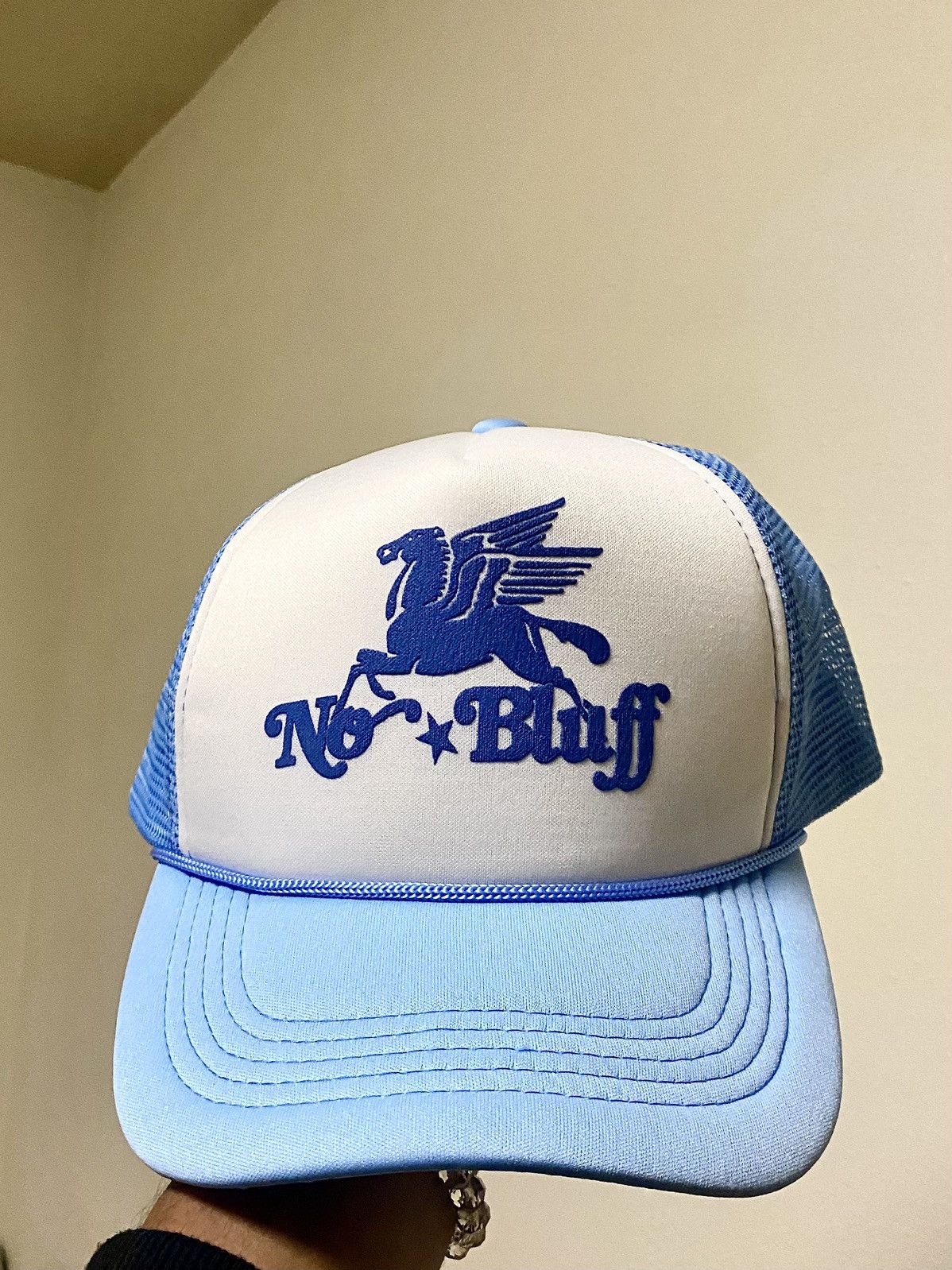 Grailed × Vintage No Bluff New Drop Blue Trucker hat Size ONE SIZE - 1 Thumbnail