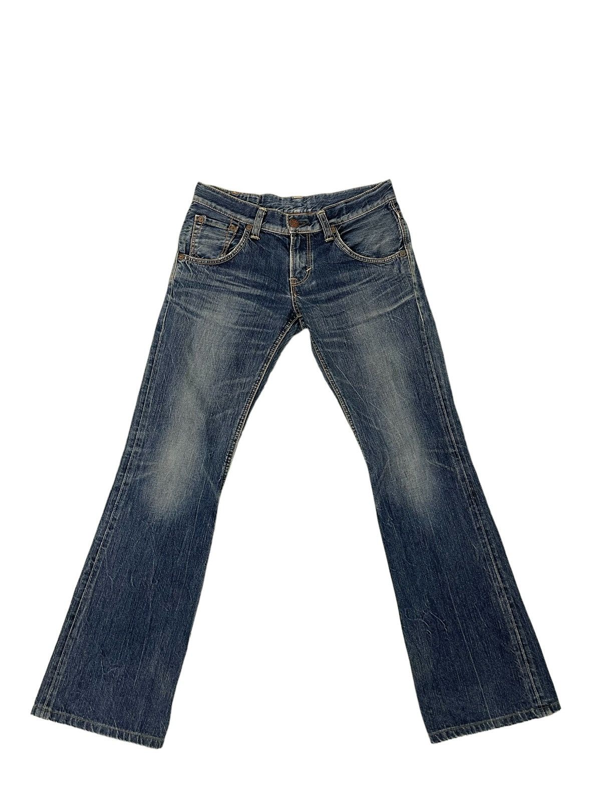 Edwin Flare Jeans Edwin Japan Low Rise Denim Boot Cut 2🟦4 Size US 31 - 2 Thumbnail