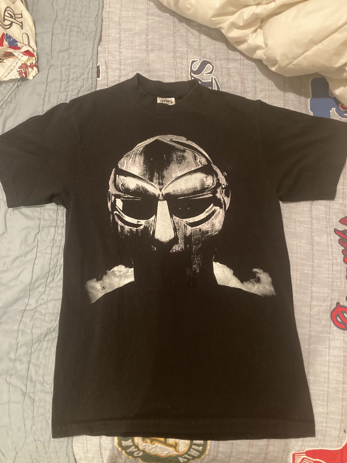 thumbnail image 2 of Actual Fact Doom Embroidered Badge Black Long Sleeve T-Shirt - MF Doom Villain Tribute 2 of 3