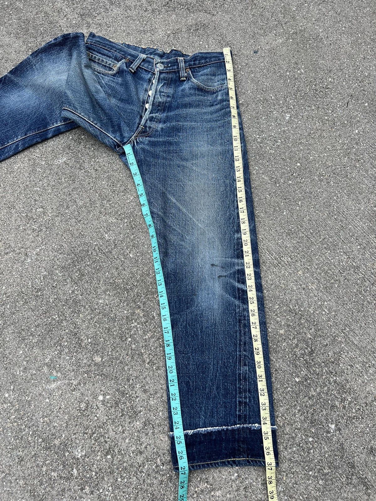 Denime VTG 90s DENIME Japan Leather Patch Selvedge Denim Crop Jeans Size US 31 - 4 Thumbnail