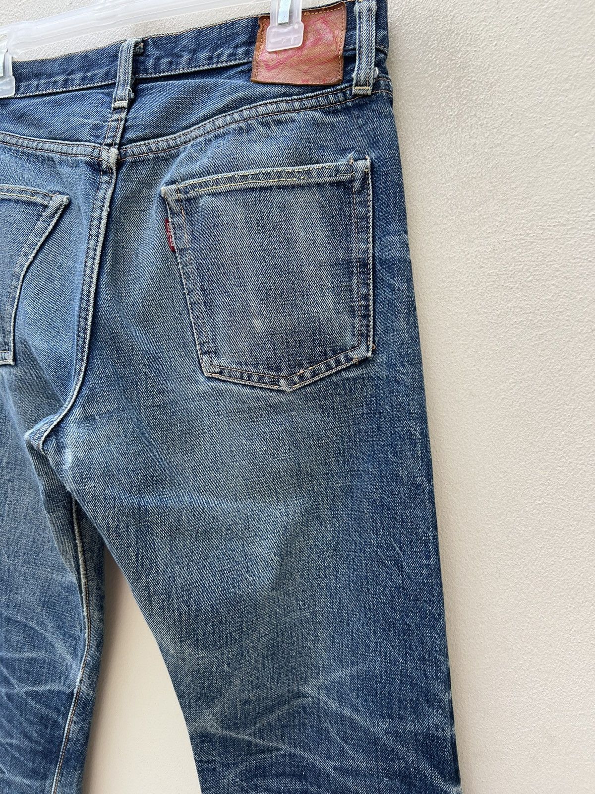 Denime VTG 90s DENIME Japan Leather Patch Selvedge Denim Crop Jeans Size US 31 - 19 Thumbnail