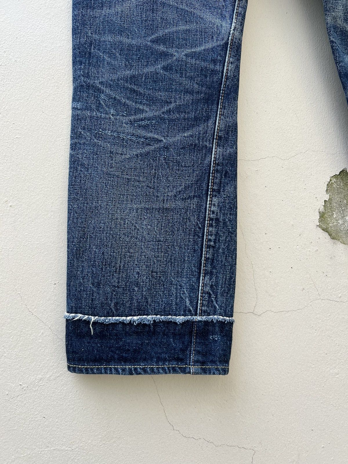 Denime VTG 90s DENIME Japan Leather Patch Selvedge Denim Crop Jeans Size US 31 - 18 Thumbnail