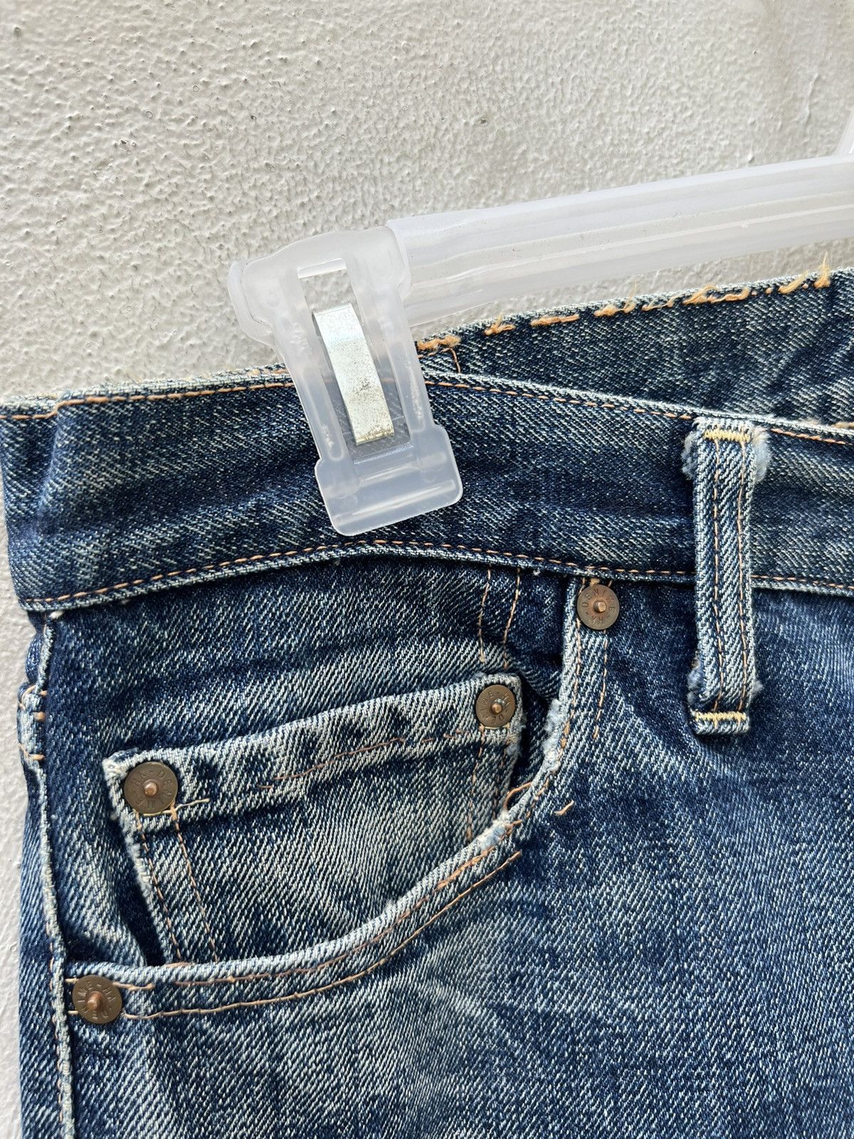 Denime VTG 90s DENIME Japan Leather Patch Selvedge Denim Crop Jeans Size US 31 - 8 Thumbnail