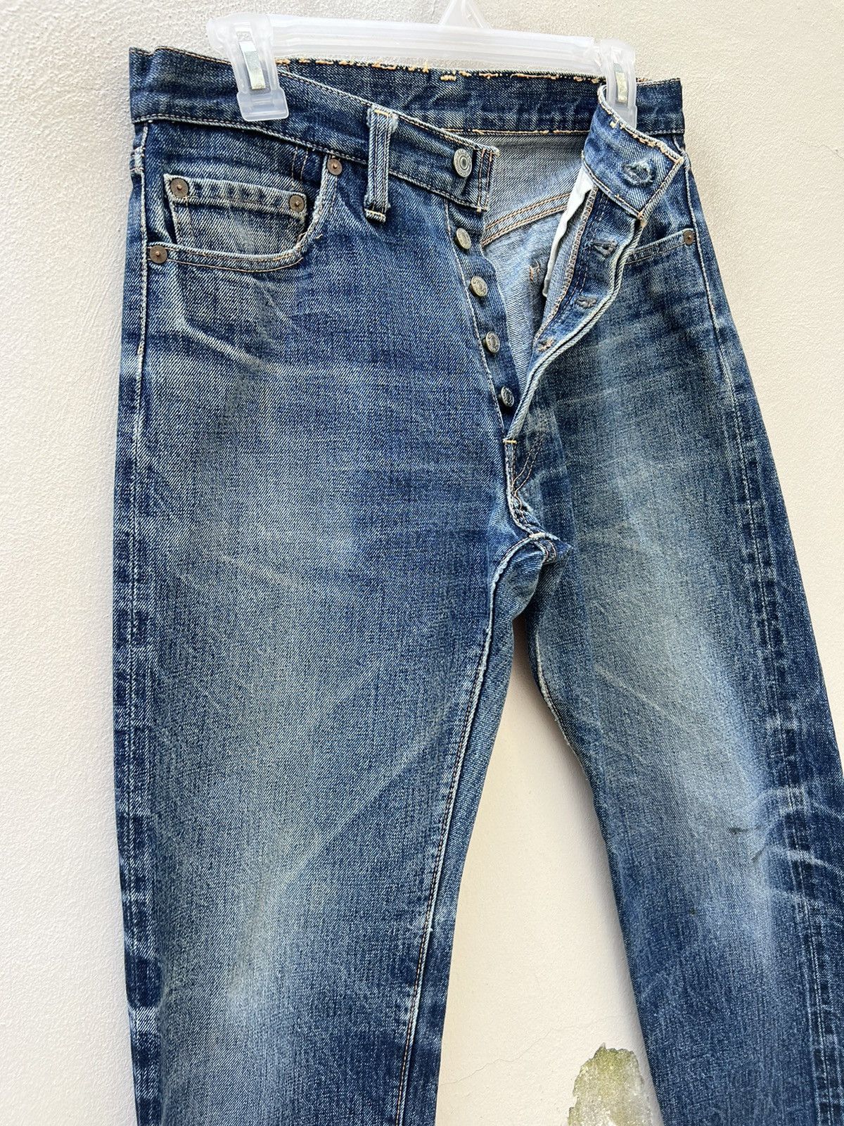 Denime VTG 90s DENIME Japan Leather Patch Selvedge Denim Crop Jeans Size US 31 - 9 Thumbnail