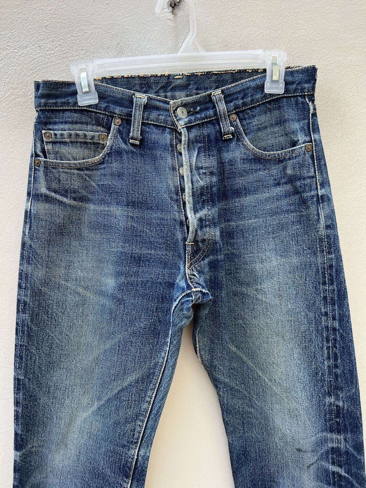 Denime VTG 90s DENIME Japan Leather Patch Selvedge Denim Crop Jeans Size US 31 - 7 Thumbnail