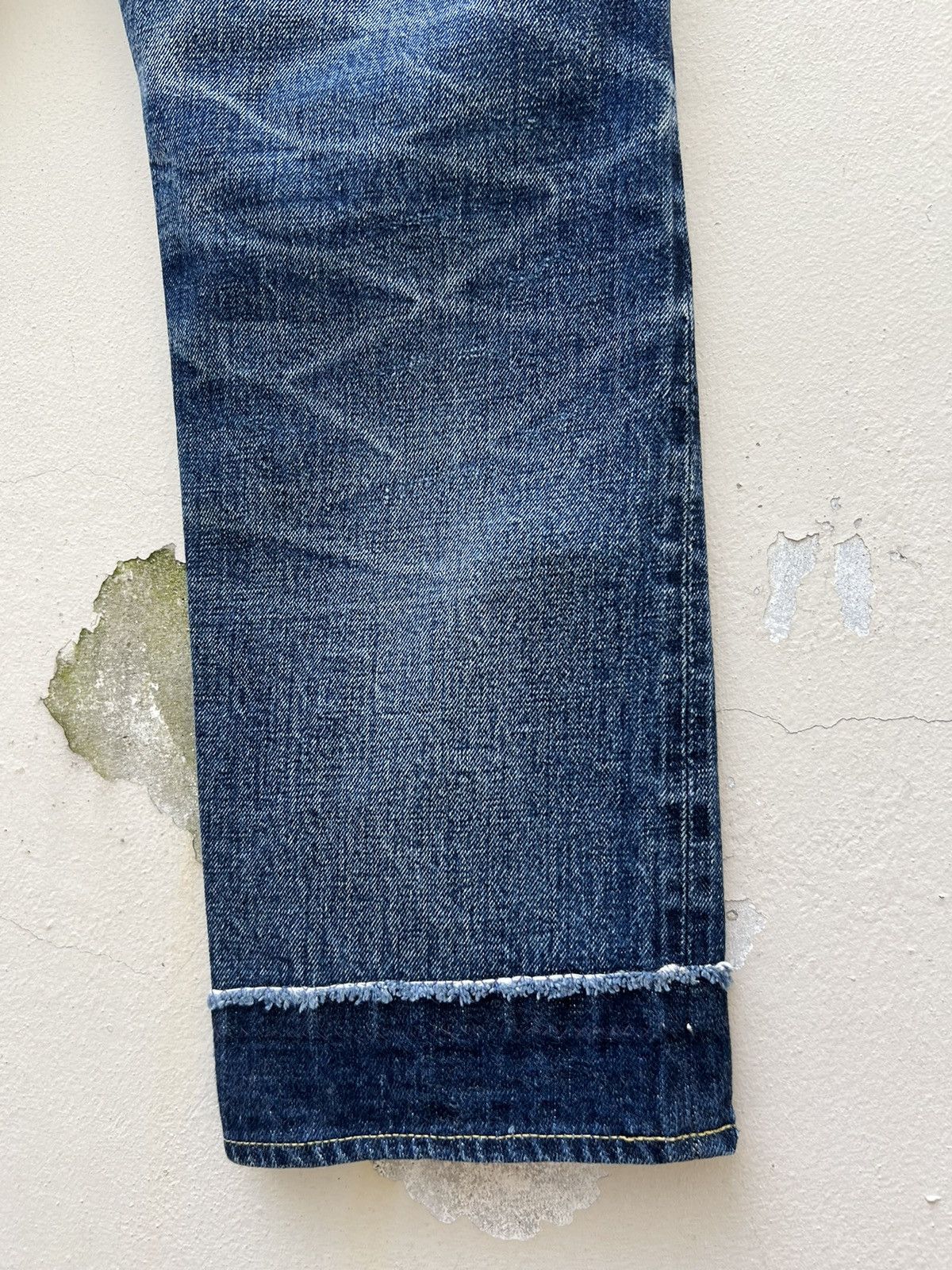 Denime VTG 90s DENIME Japan Leather Patch Selvedge Denim Crop Jeans Size US 31 - 22 Thumbnail