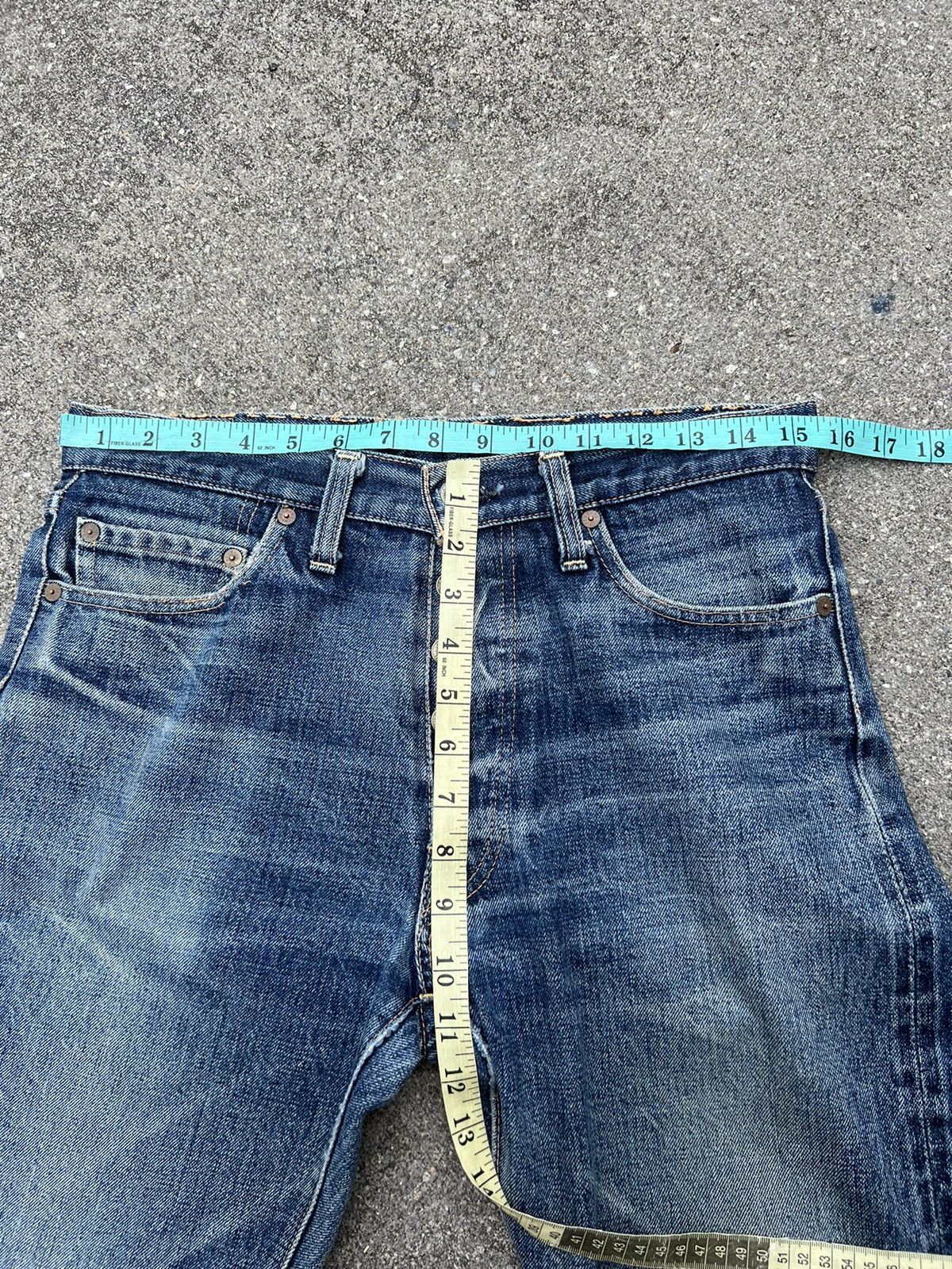Denime VTG 90s DENIME Japan Leather Patch Selvedge Denim Crop Jeans Size US 31 - 2 Thumbnail