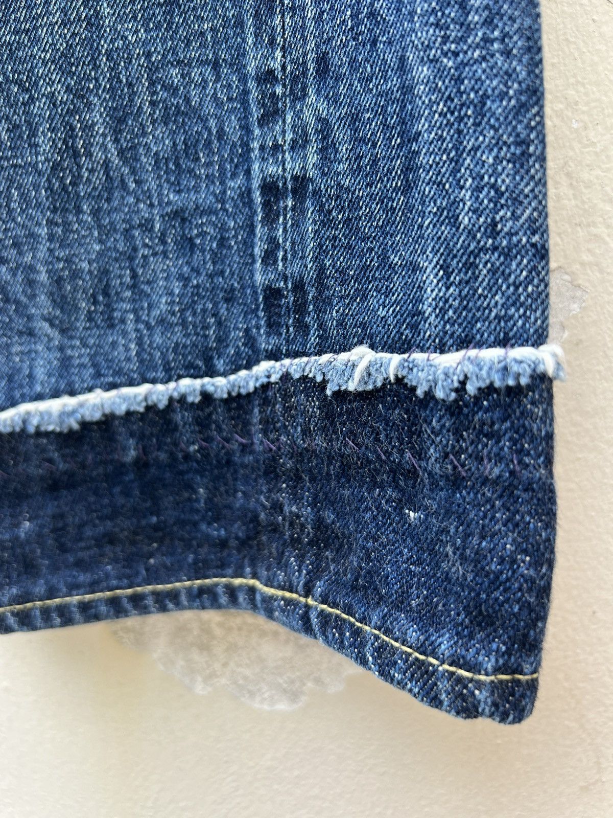 Denime VTG 90s DENIME Japan Leather Patch Selvedge Denim Crop Jeans Size US 31 - 14 Thumbnail