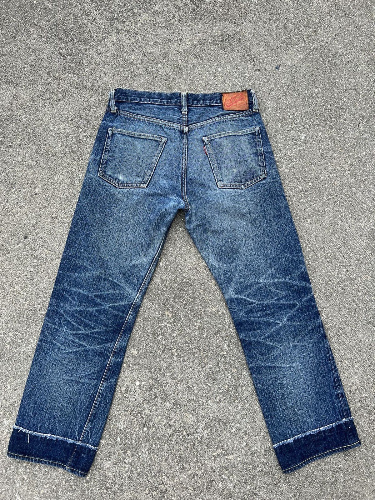 Denime VTG 90s DENIME Japan Leather Patch Selvedge Denim Crop Jeans Size US 31 - 5 Thumbnail