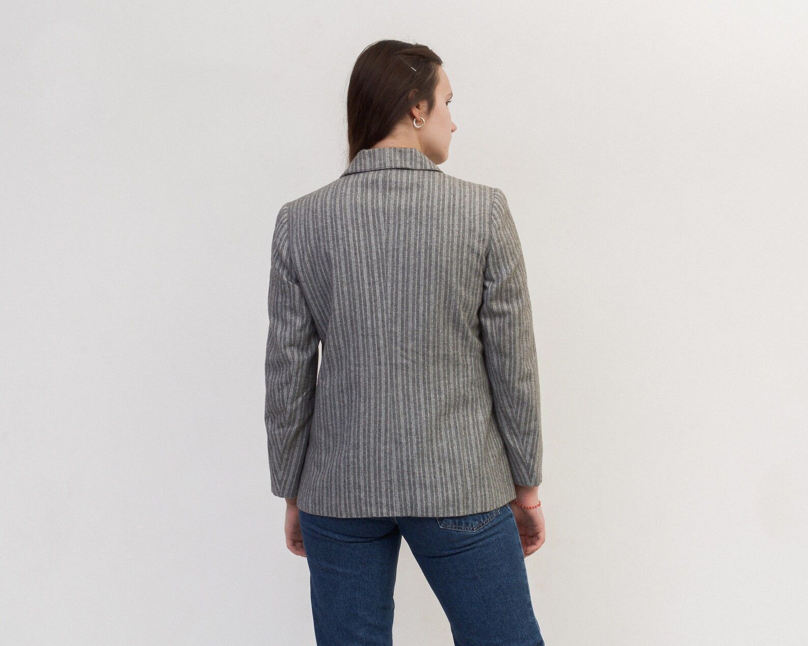 Smartwool × Vintage Wool Blazer Jacket Striped Coat Double Breasted Office Top Size L / US 10 / IT 46 - 8 Thumbnail