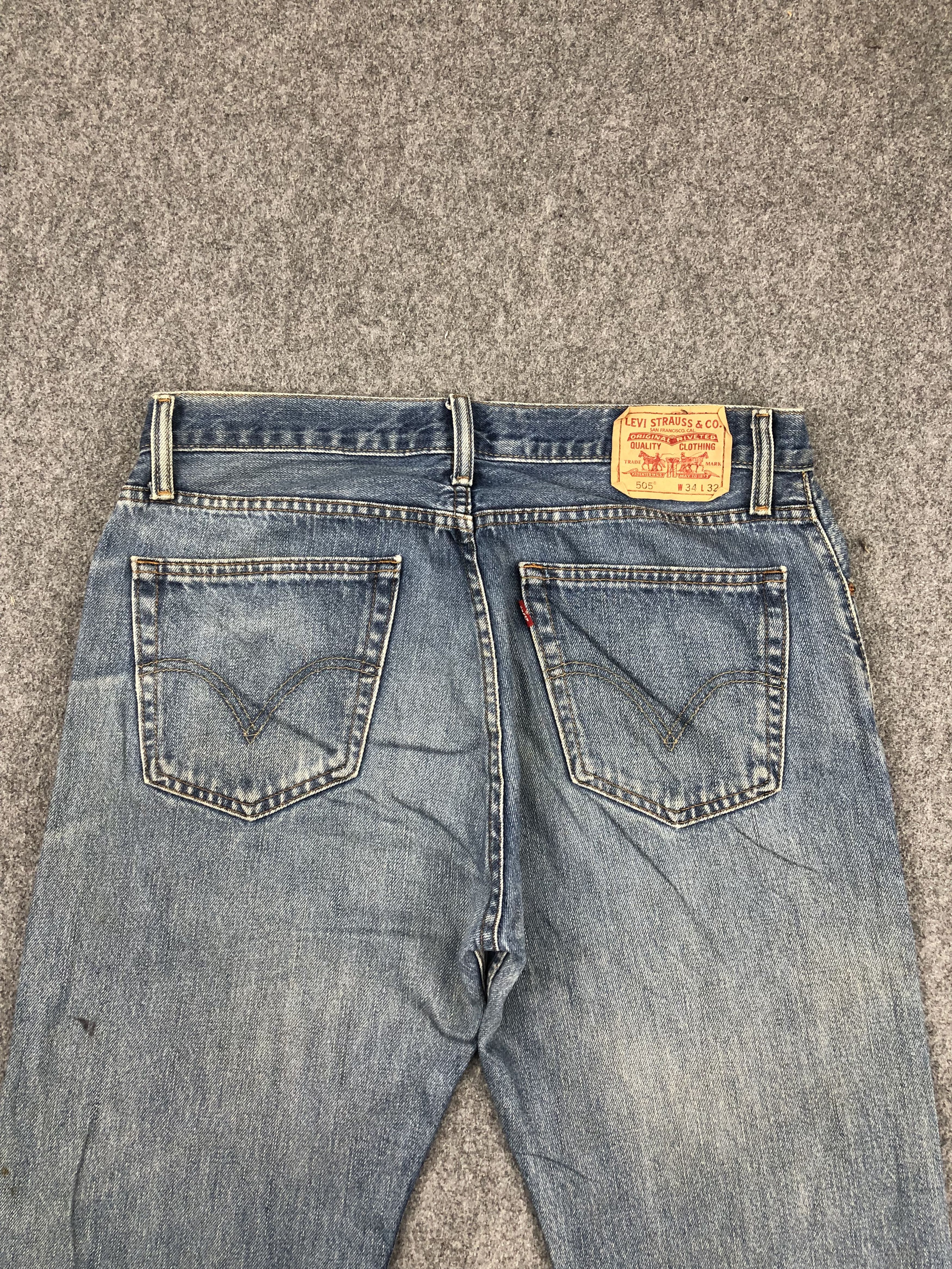 Levi's Vintage Levis 505 Blue Faded Jeans DP1458 Size US 37 - 4 Thumbnail