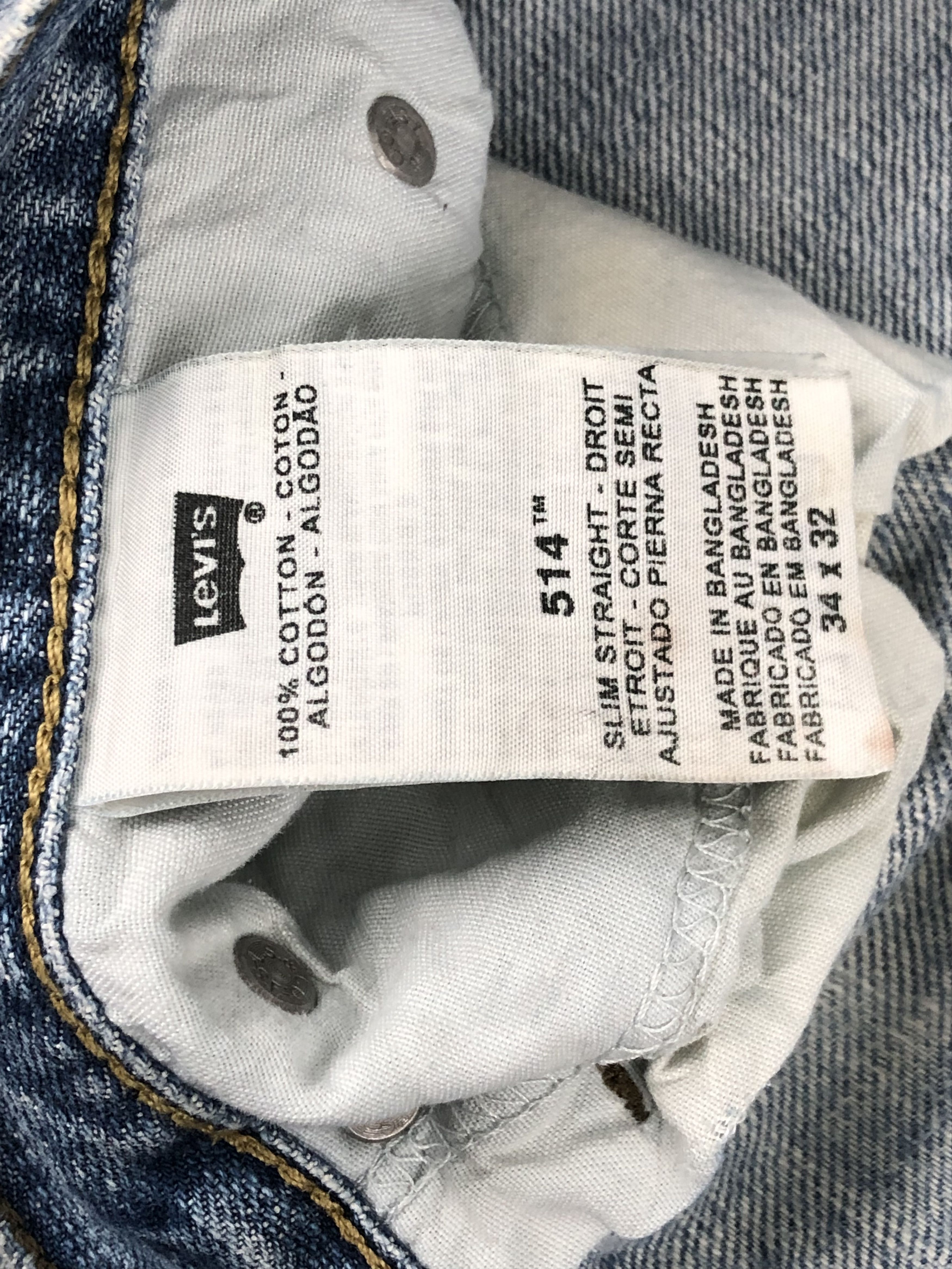 Levi's Blue Faded Vintage Levis 514 Jeans DP1456 Size US 35 - 7 Thumbnail