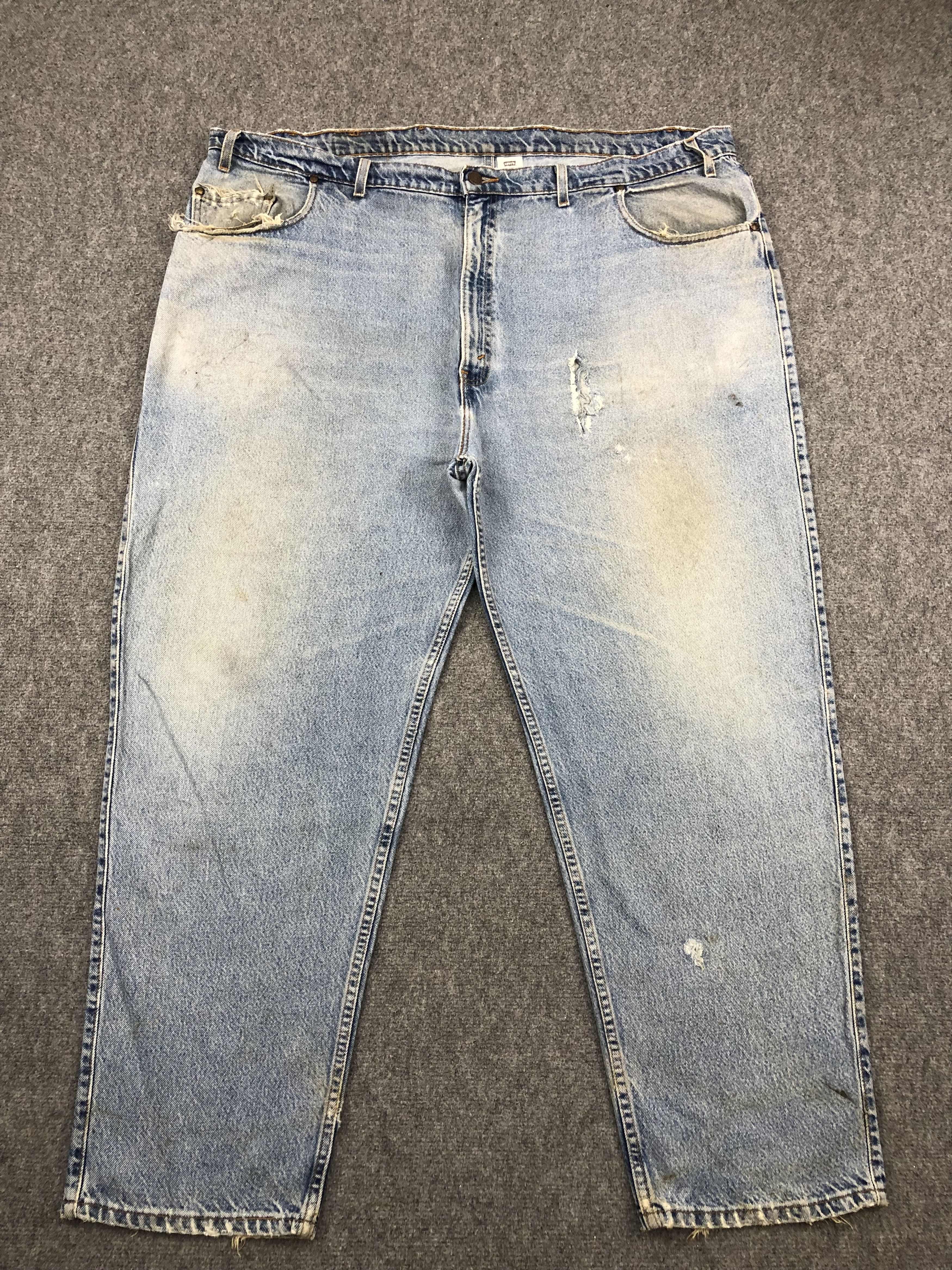 image of 90's Faded Blue Vintage Levis 545 Jeans in Blue Denim, Men's (Size 44)