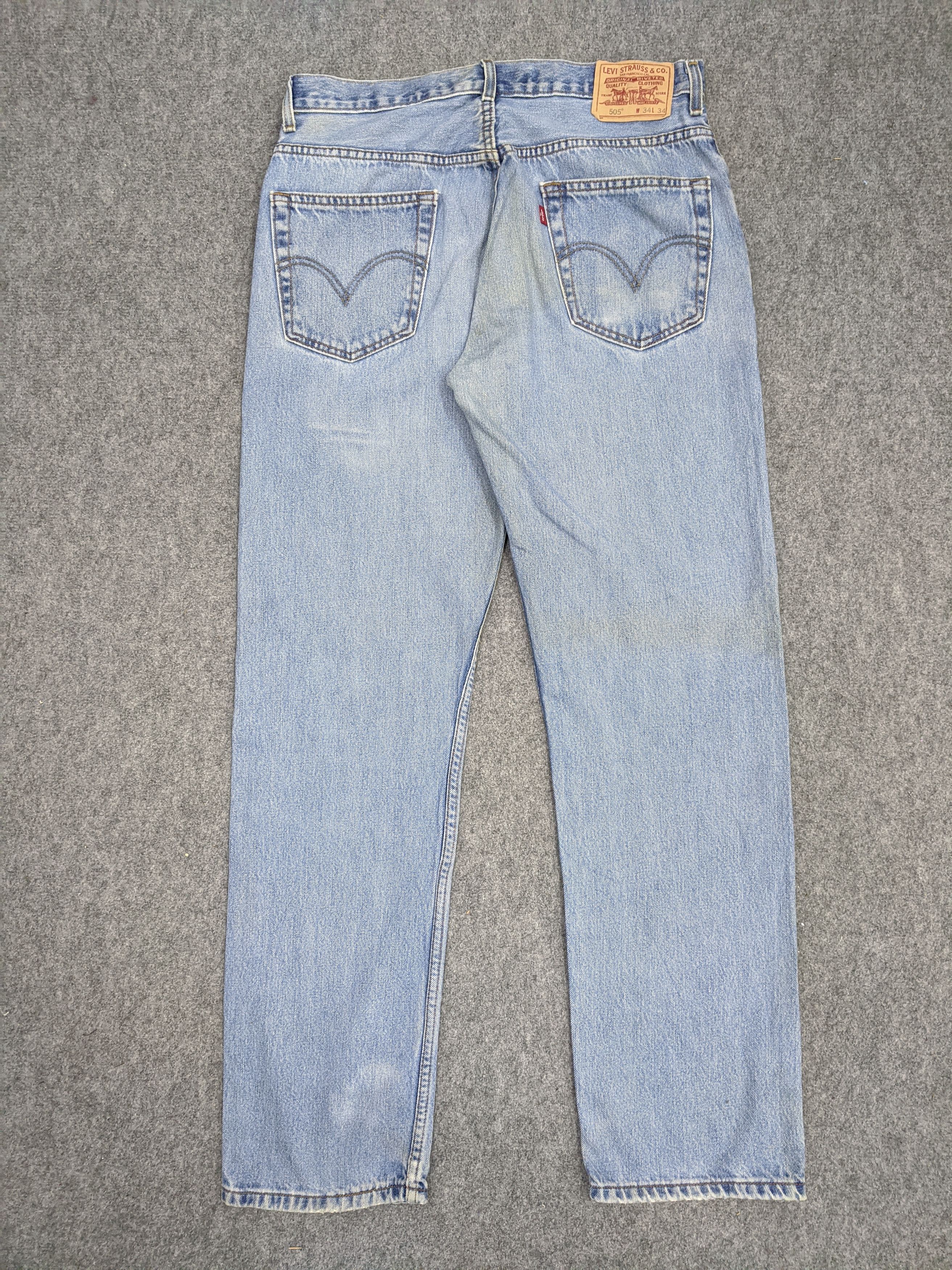 Levi's Vintage Levis 505 Light Wash Jeans DP0684 Size US 35 - 3 Thumbnail